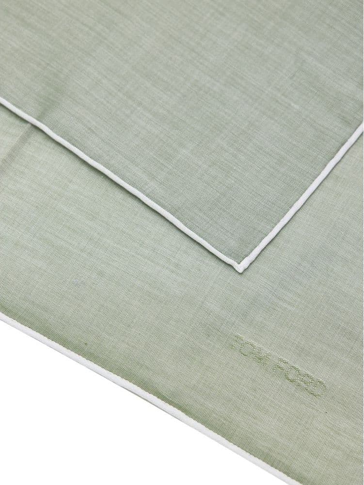 Green Cotton Pocket Square - 2