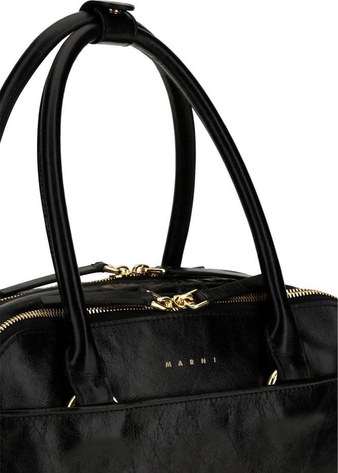 Black Calf Leather Bos Taurus Handbag - 4