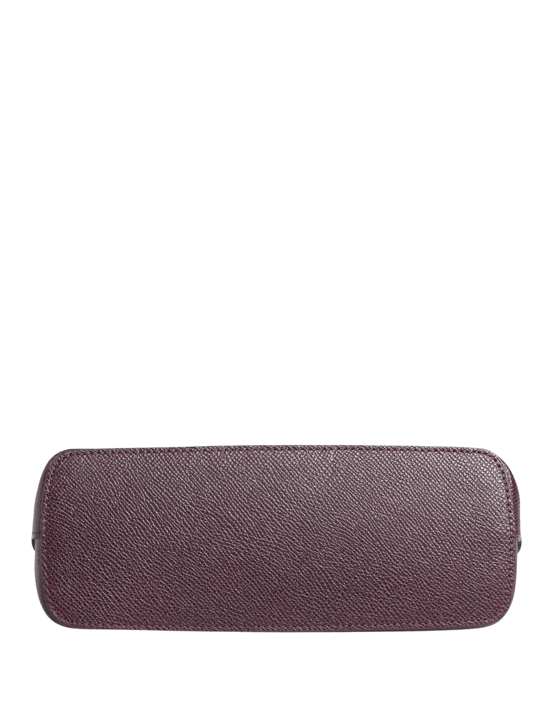 Dark Purple Leather DG Logo Zip Around Hand Purse Wallet - 5