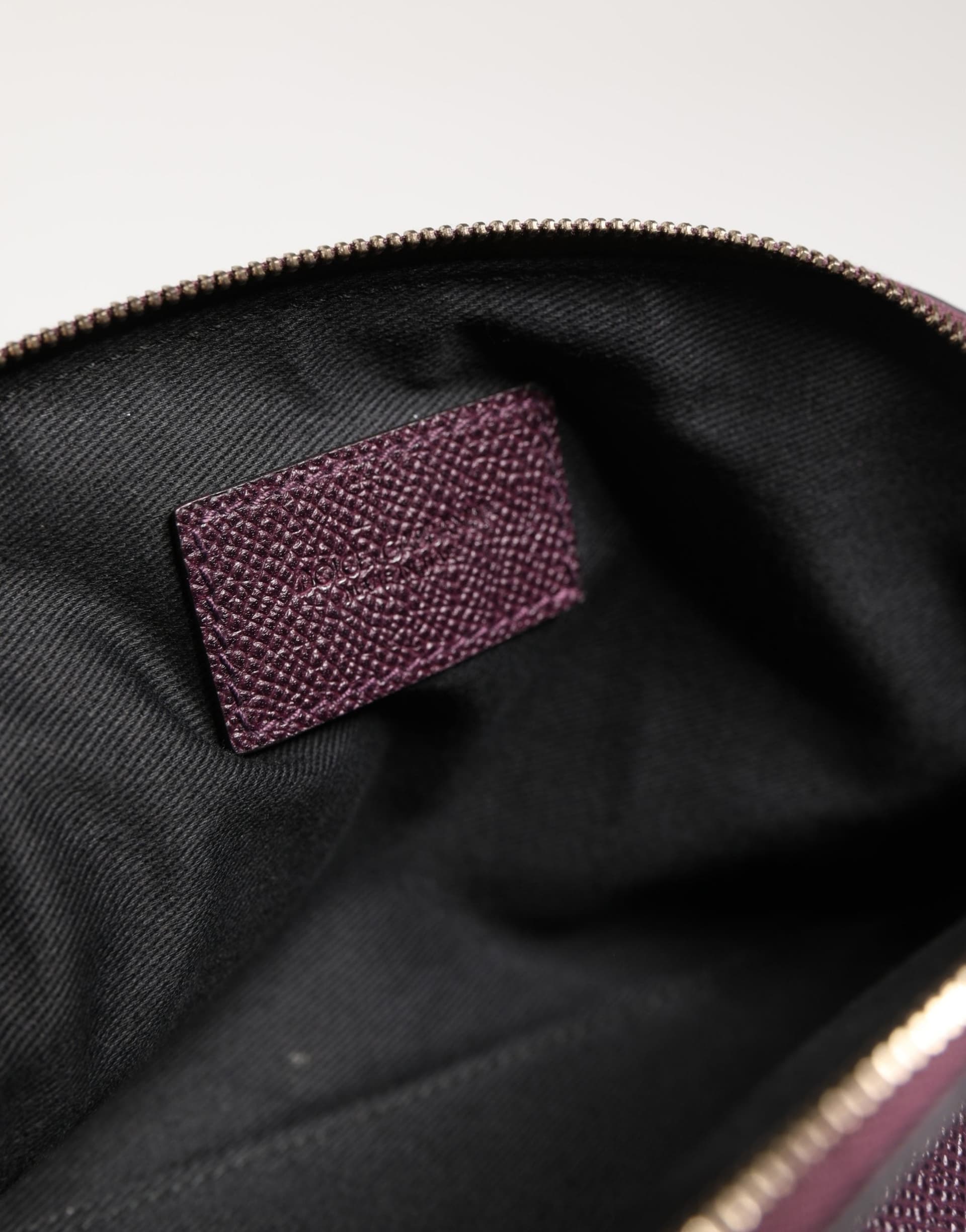 Dark Purple Leather DG Logo Zip Around Hand Purse Wallet - 7