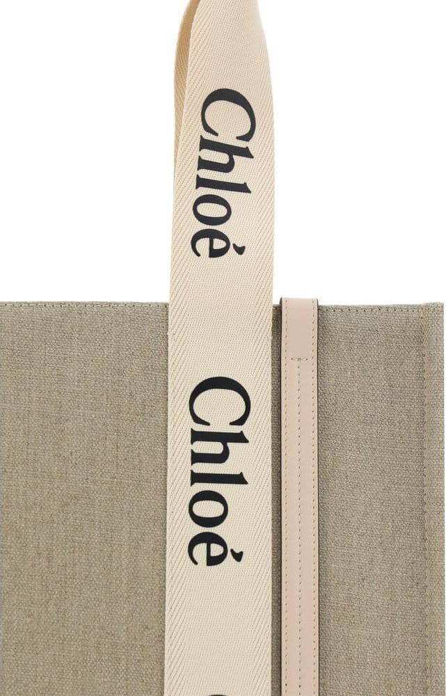 Beige Linen Handbag - 4