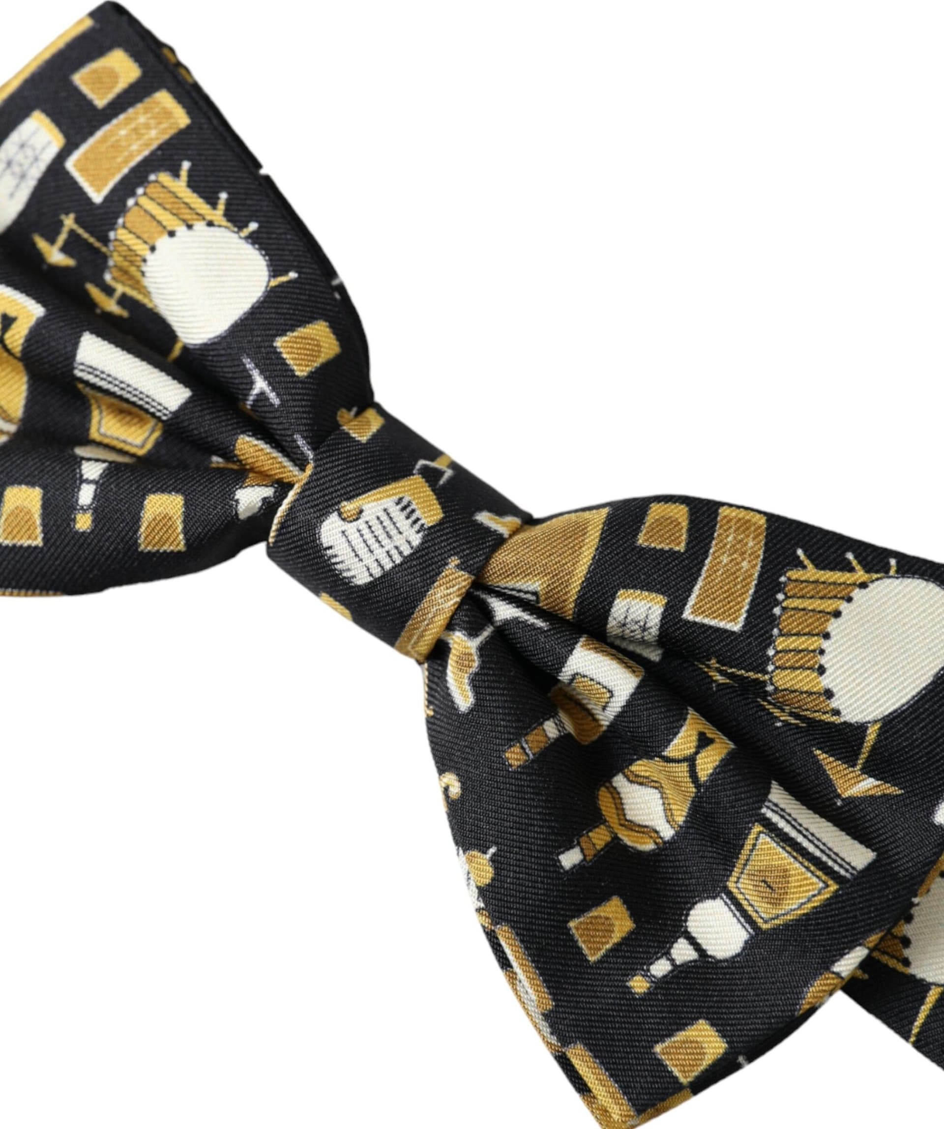 Black Silk Cocktail Adjustable Neck Men Bow Tie - 3