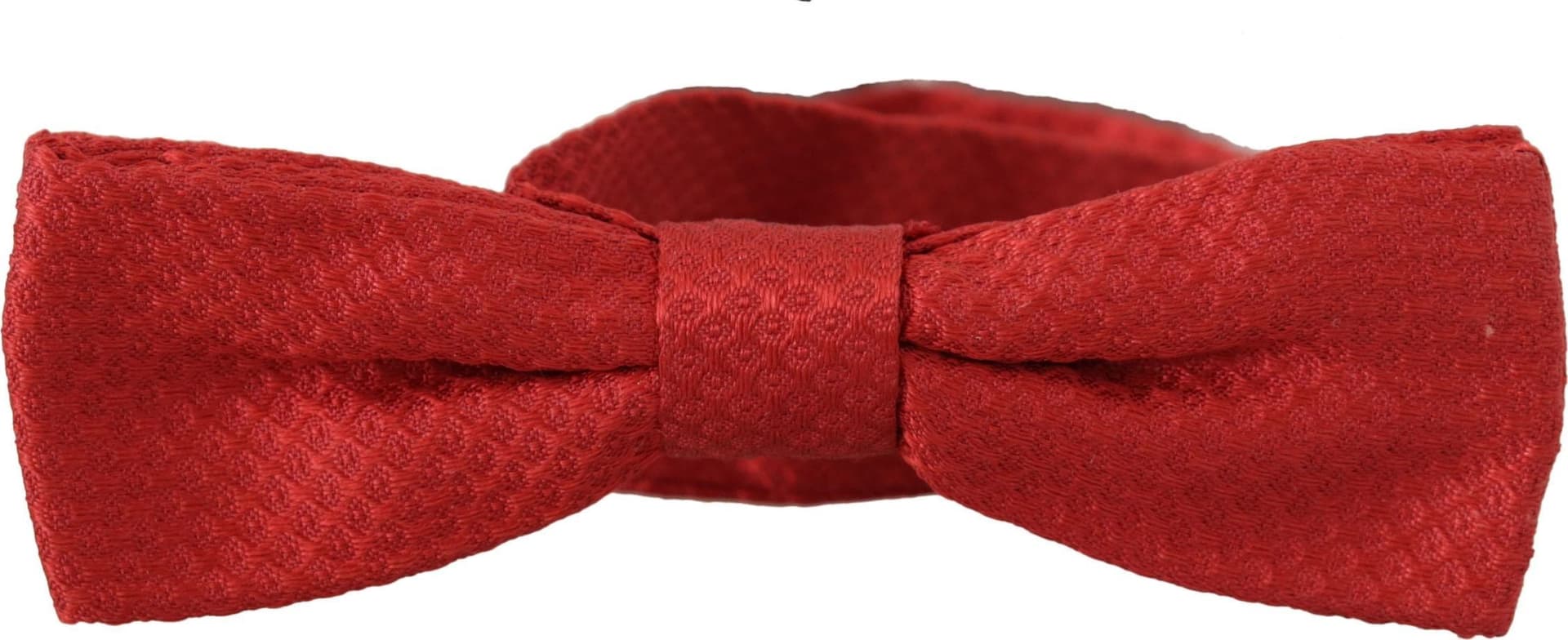 Red 100% Silk Adjustable Neck Papillon Tie - 2