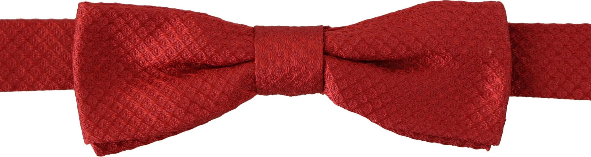 Red 100% Silk Adjustable Neck Papillon Tie - 5