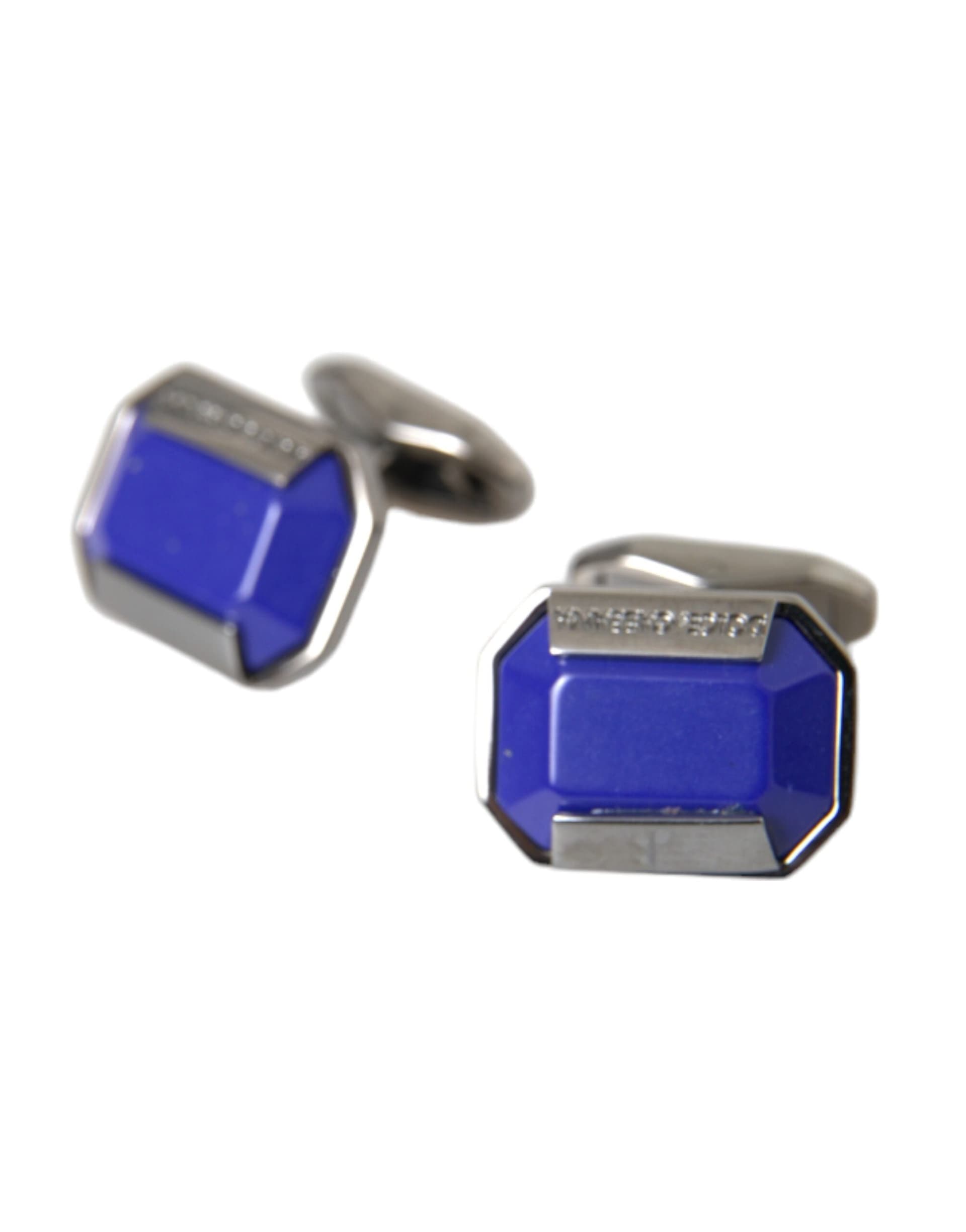 Silver Plated Brass Pin Crystal Cufflinks - 6