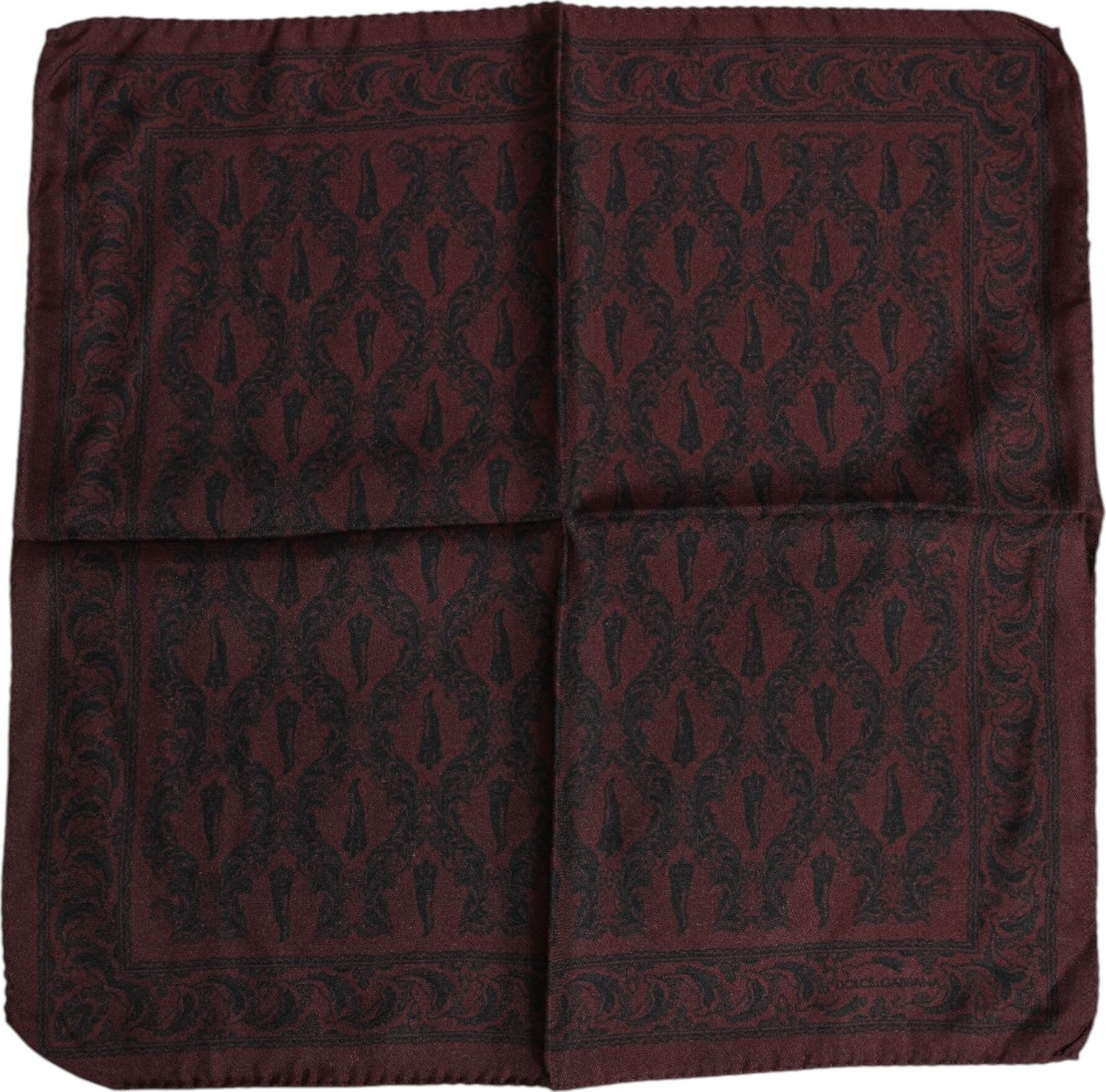 Maroon Black Printed Square Men Foulard Scarf - 2