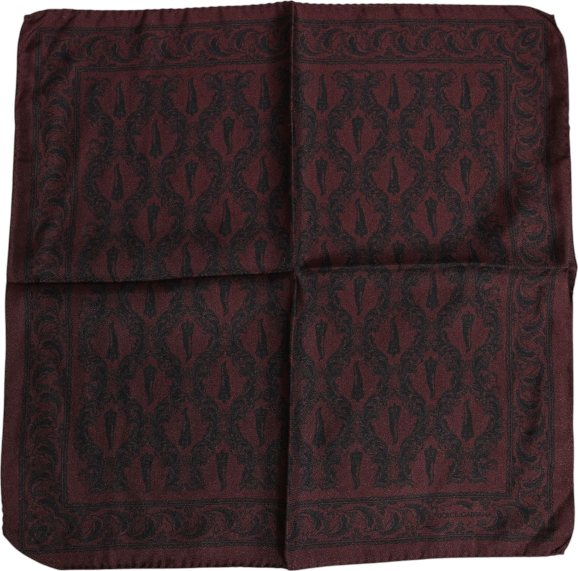 Maroon Black Printed Square Men Foulard Scarf - 3