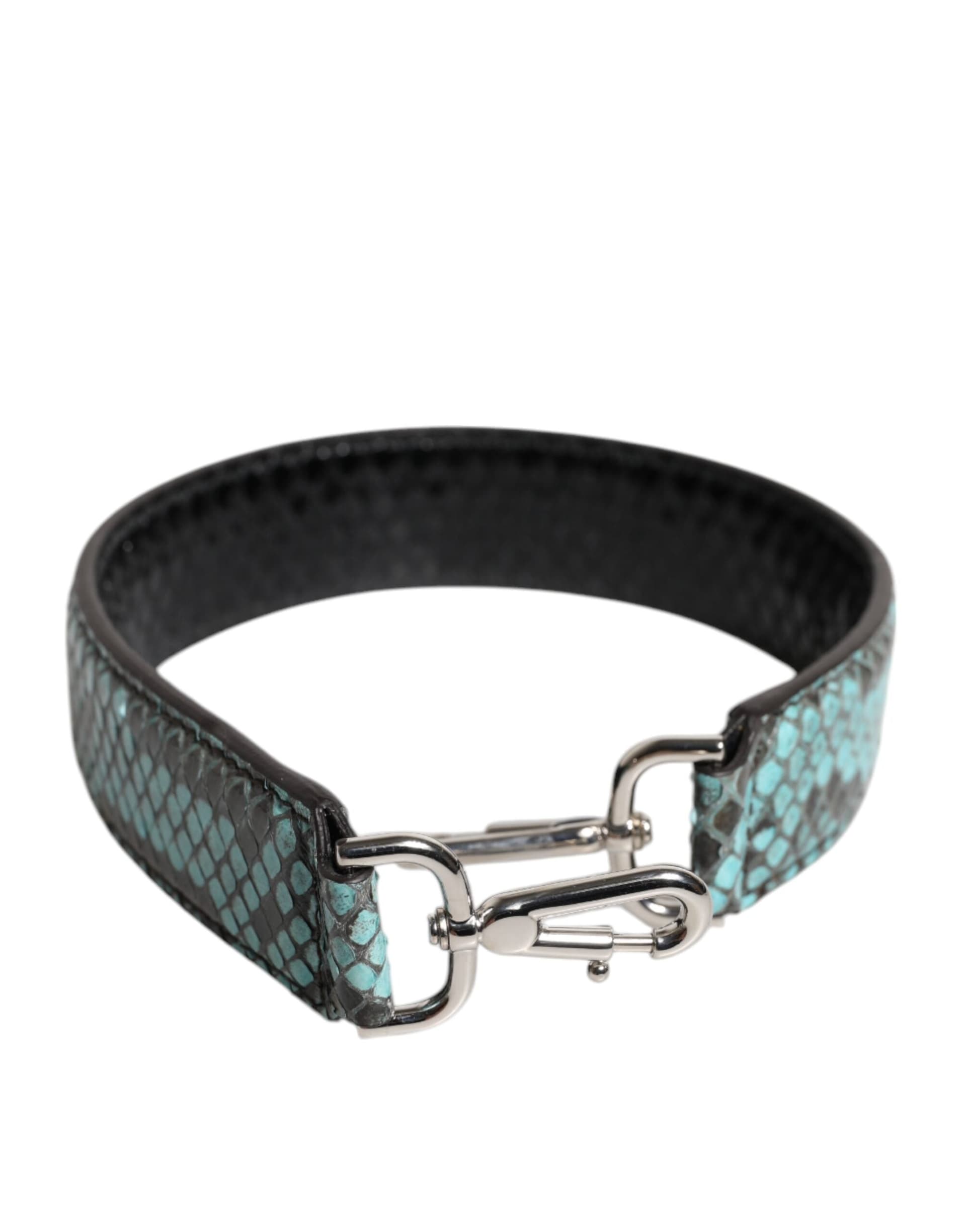 Black Blue Exotic Leather Bag Shoulder Strap - 2