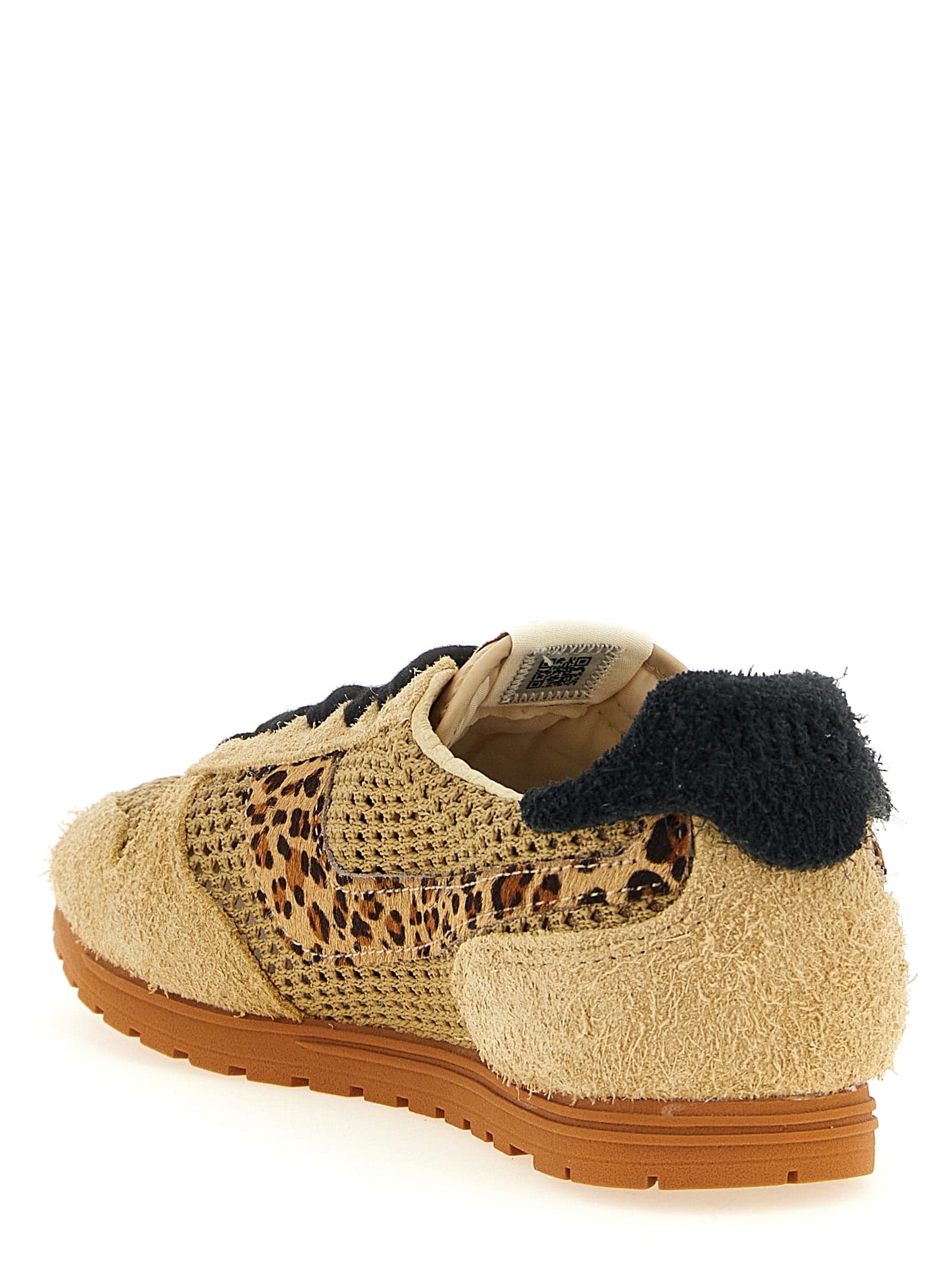 Beige Cotton Athletic Sneakers - 3