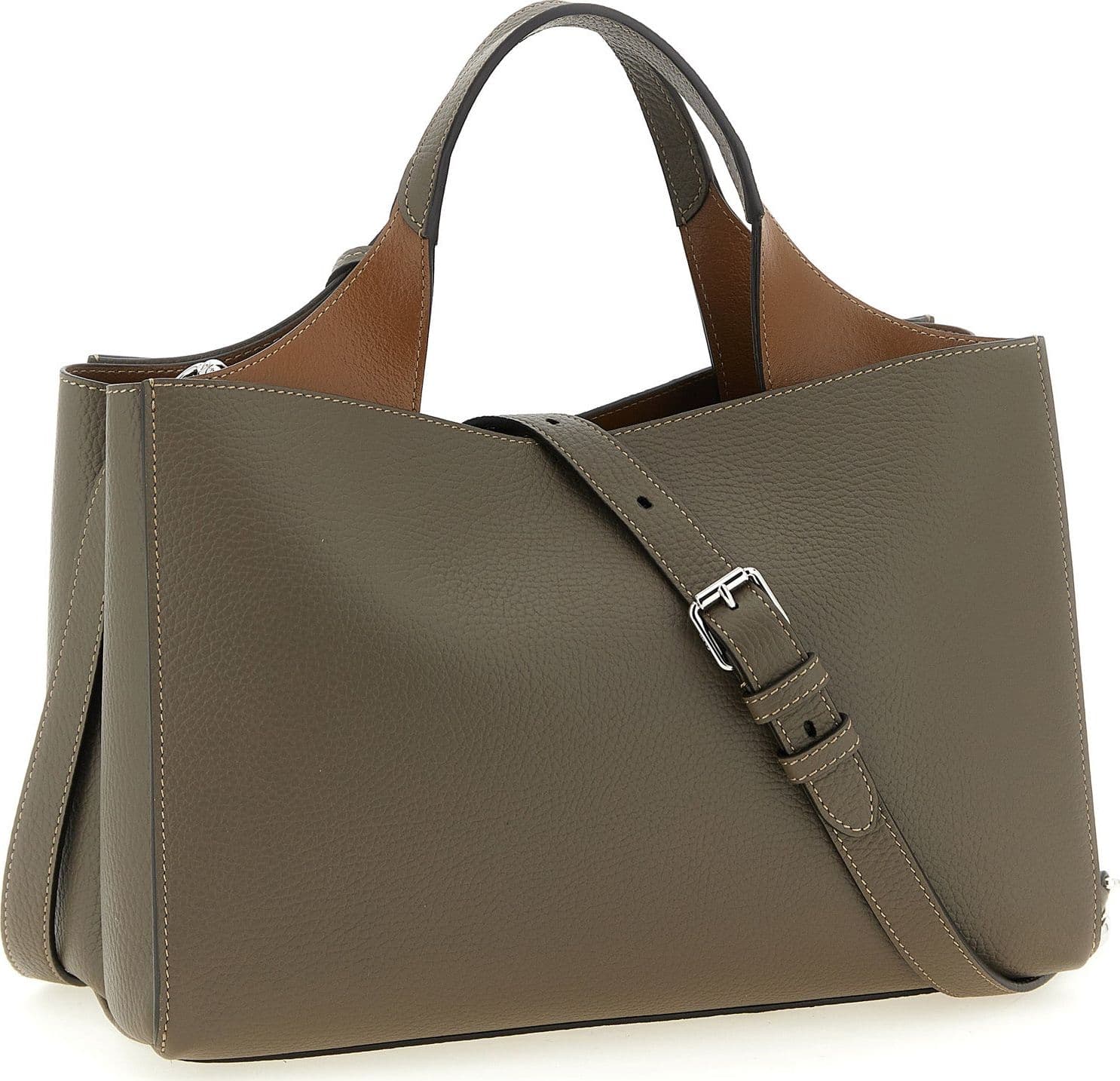 Gray Calfskin Handbag - 2