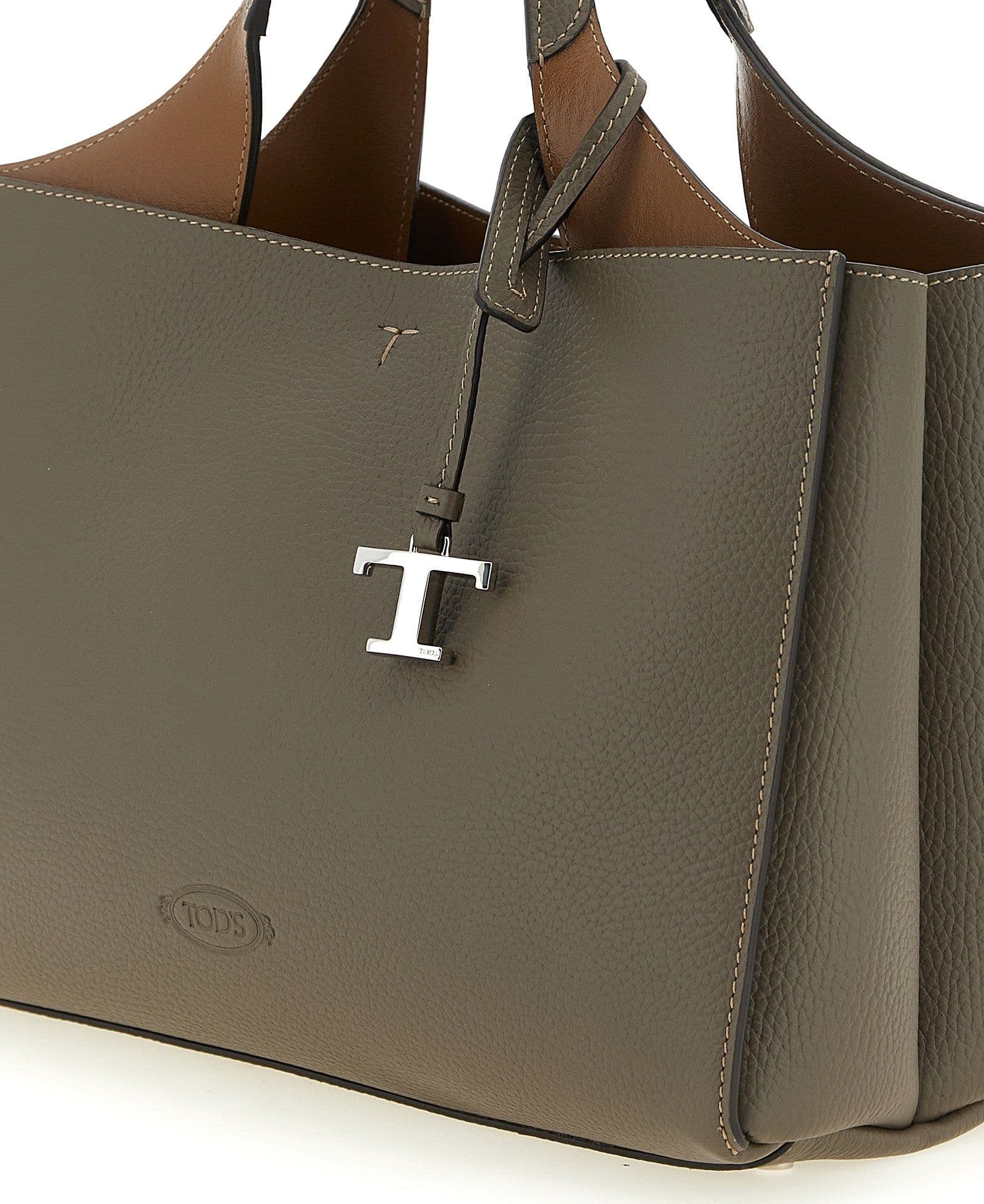 Gray Calfskin Handbag - 3