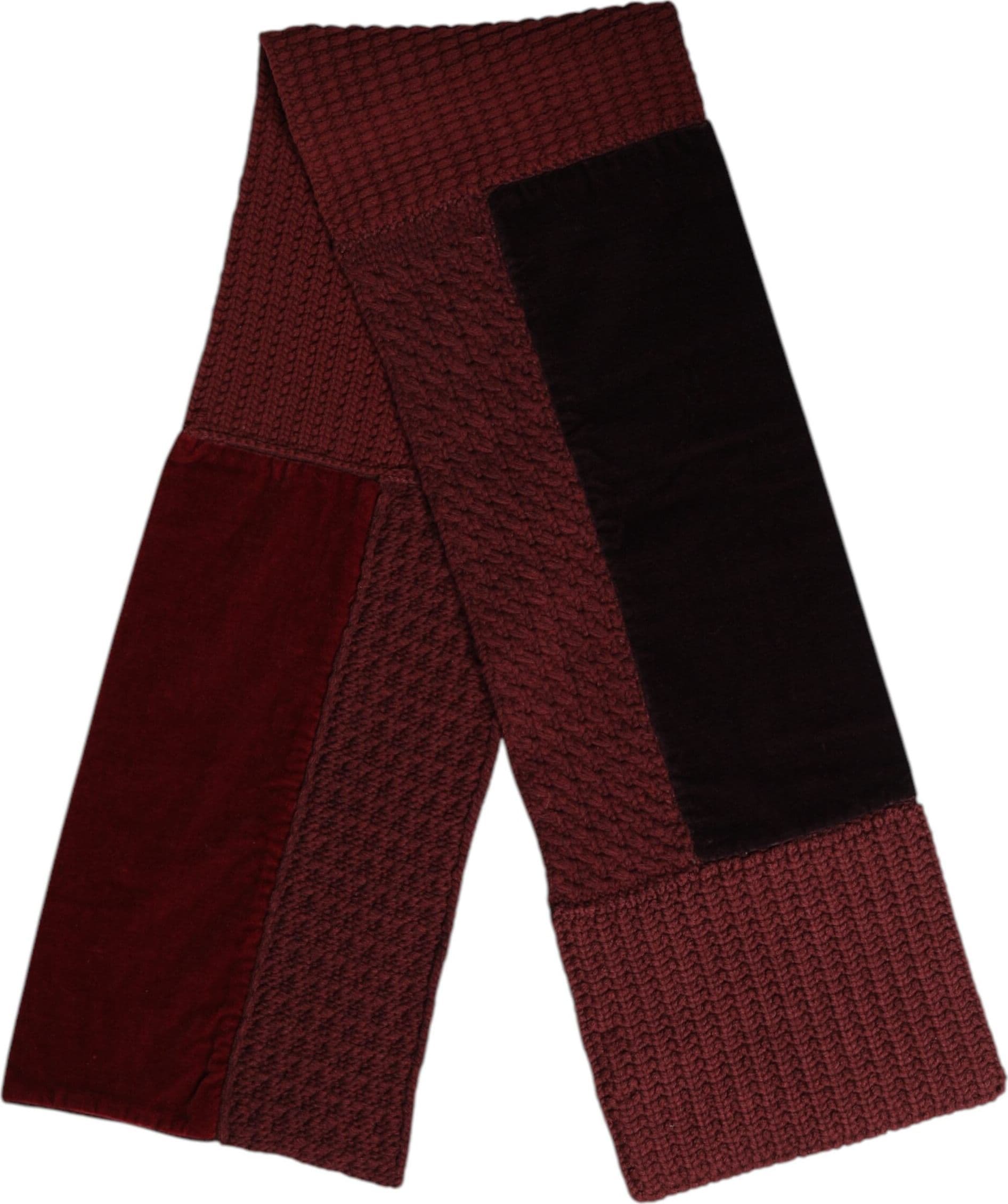 Maroon Black Neck Warmer Wrap Shawl Scarf - 2