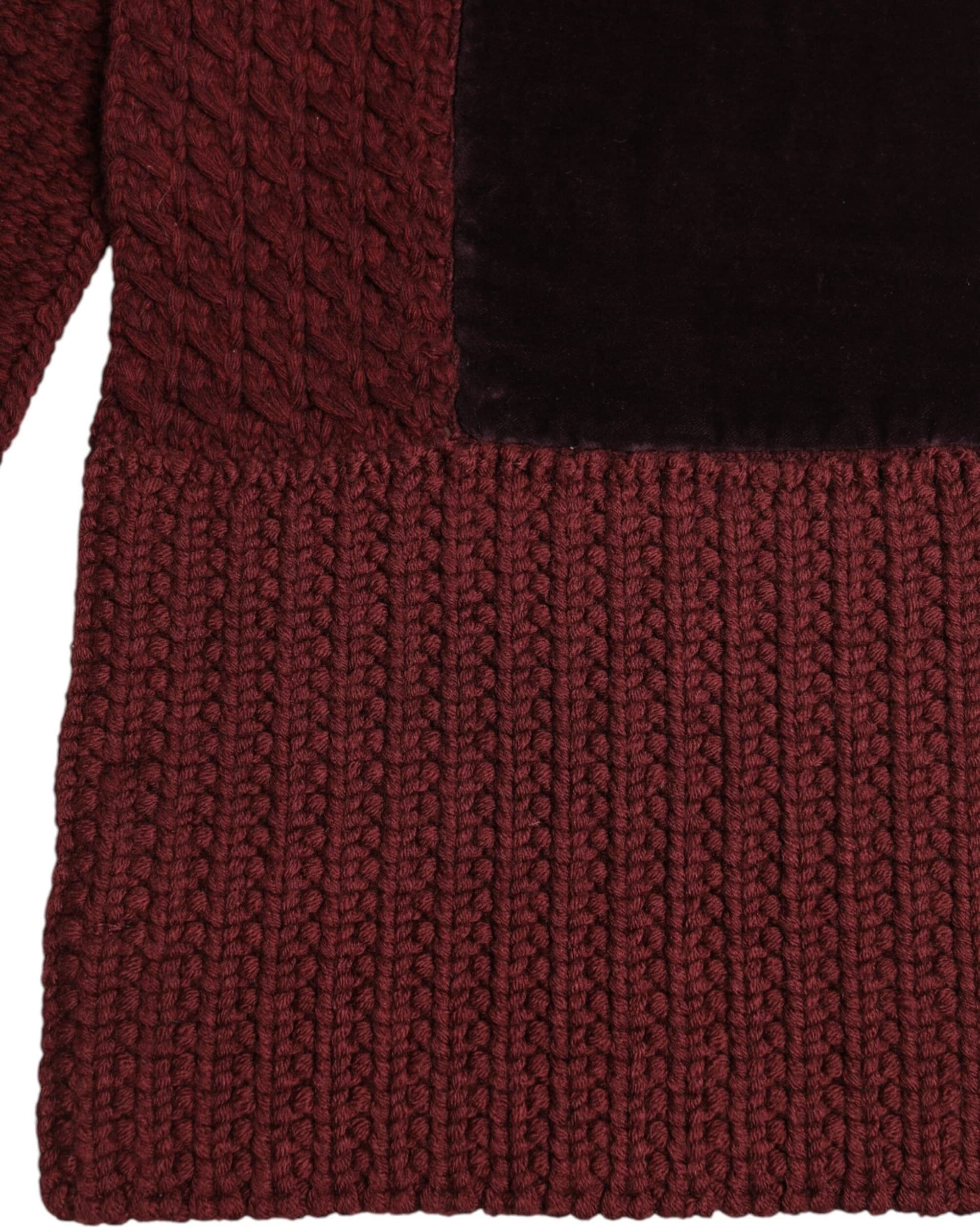 Maroon Black Neck Warmer Wrap Shawl Scarf - 4