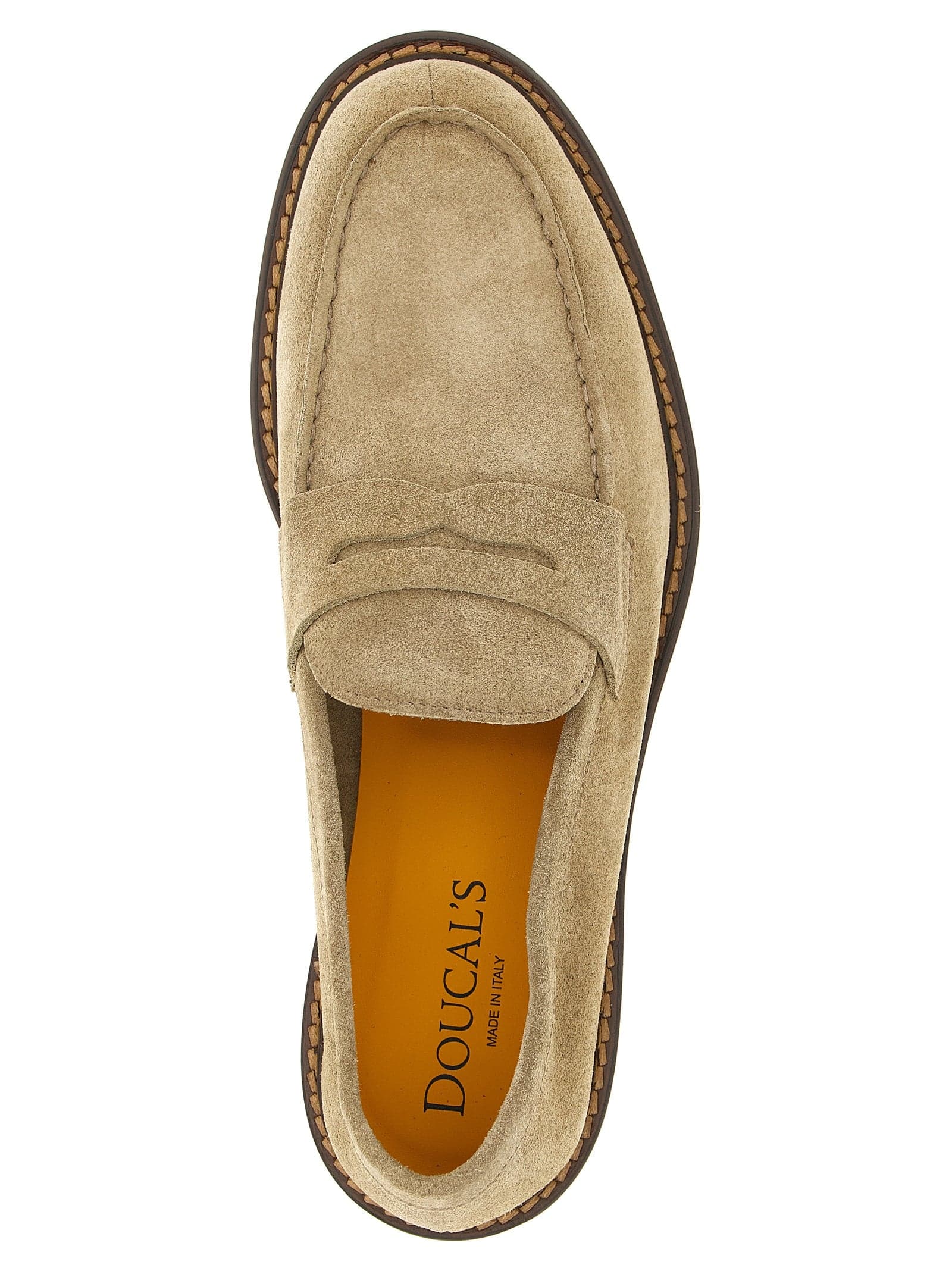 Beige Calfskin Slip-On Loafers - 4