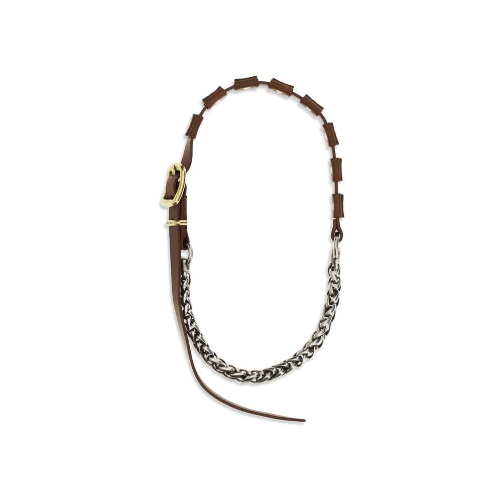 Brown Calf Leather Bos Taurus Necklace - 2