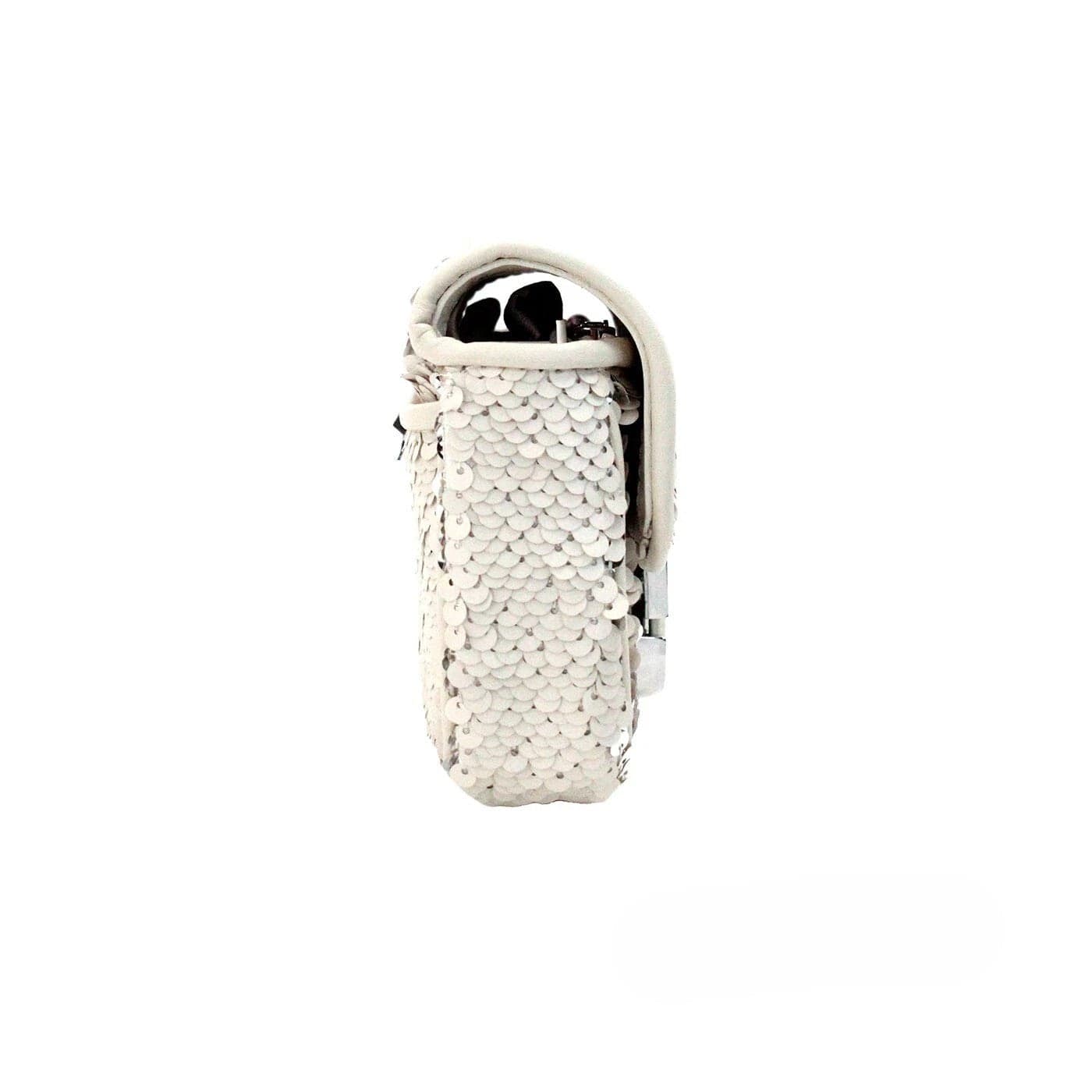 Marc Jacobs The Mini J Marc Shoulder Bag Cream Sequined Crossbody Bag - 4