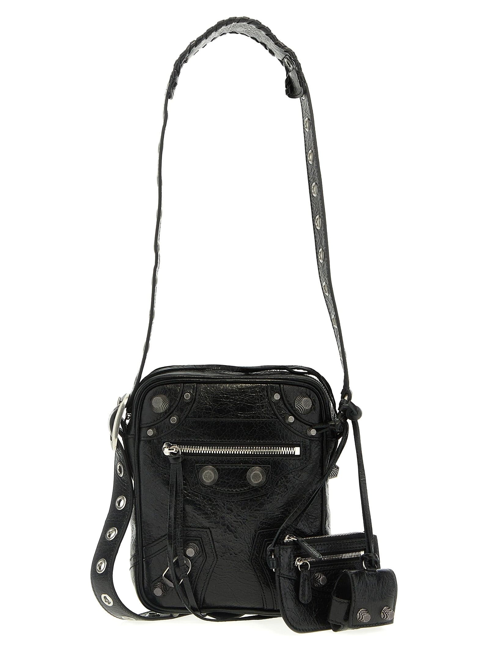Black Lamb Leather Crossbody Bag