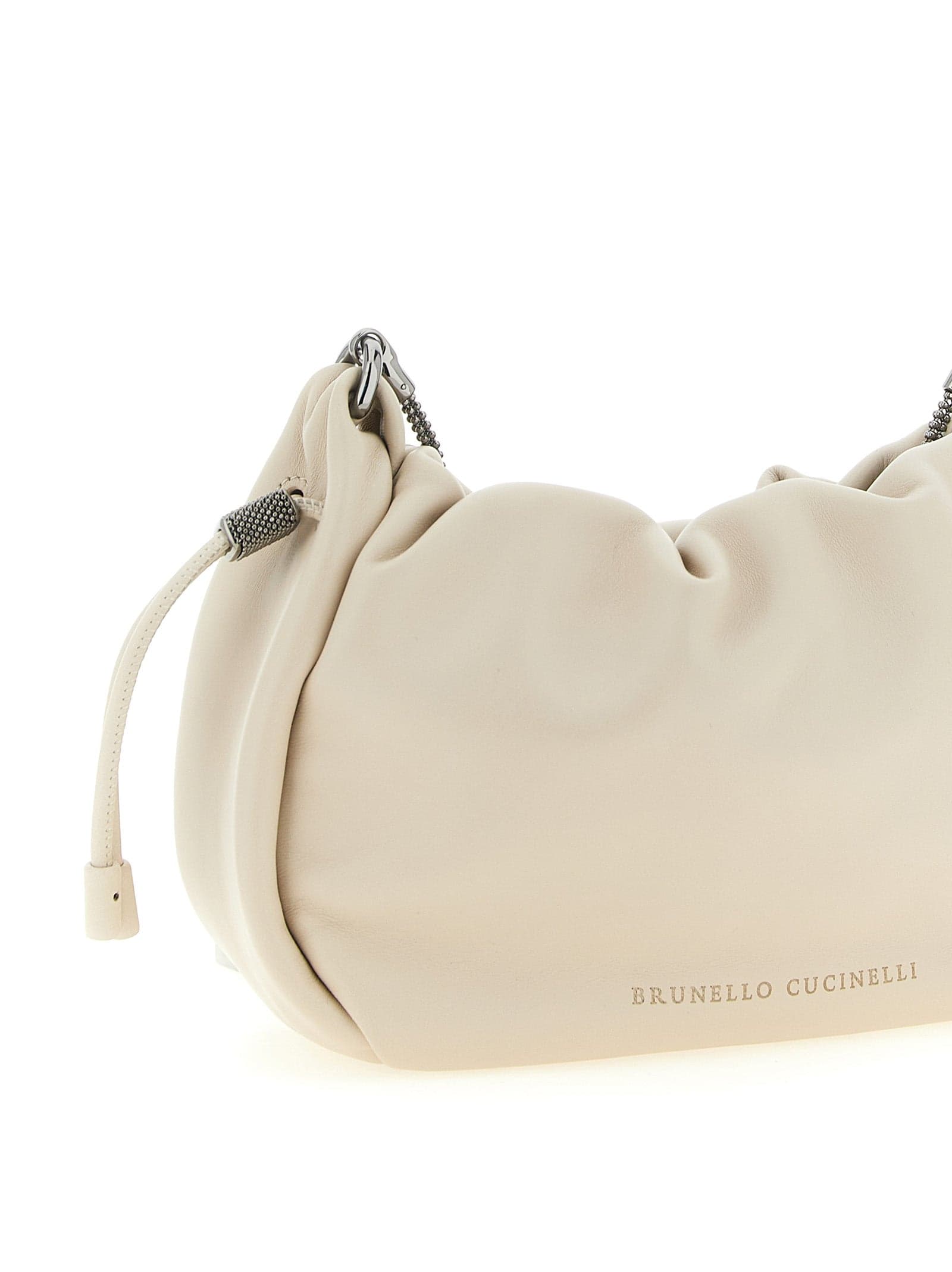 White Lamb Leather Crossbody Bag - 3