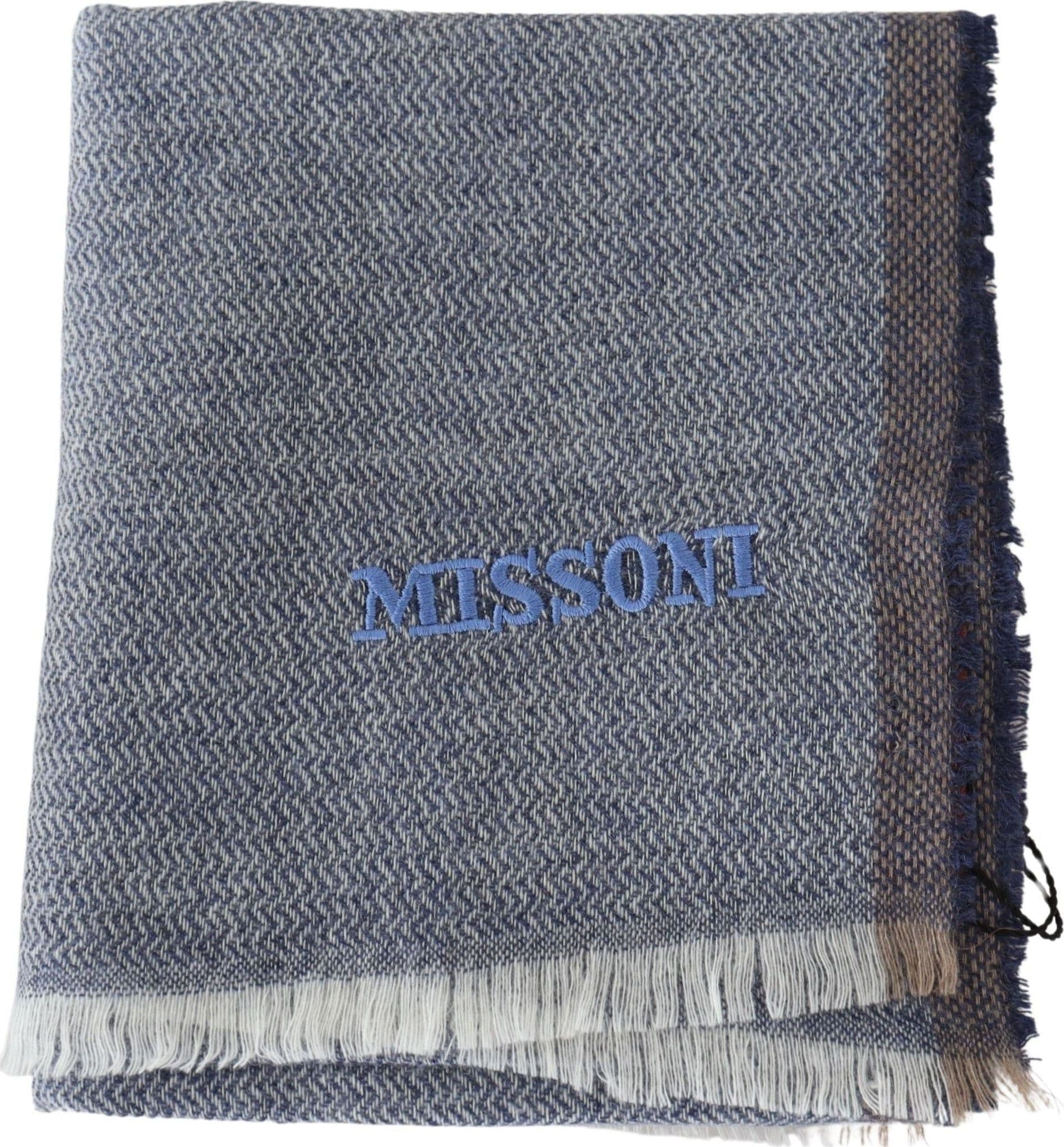 Gray Striped Wool Unisex Neck Wrap Fringes Scarf - 3