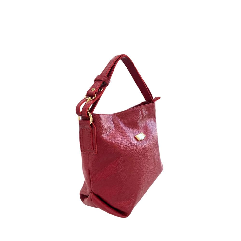 Red Leather Women Shoulder Bag - 2
