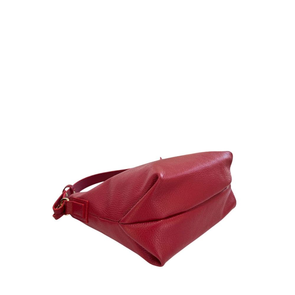 Red Leather Women Shoulder Bag - 4