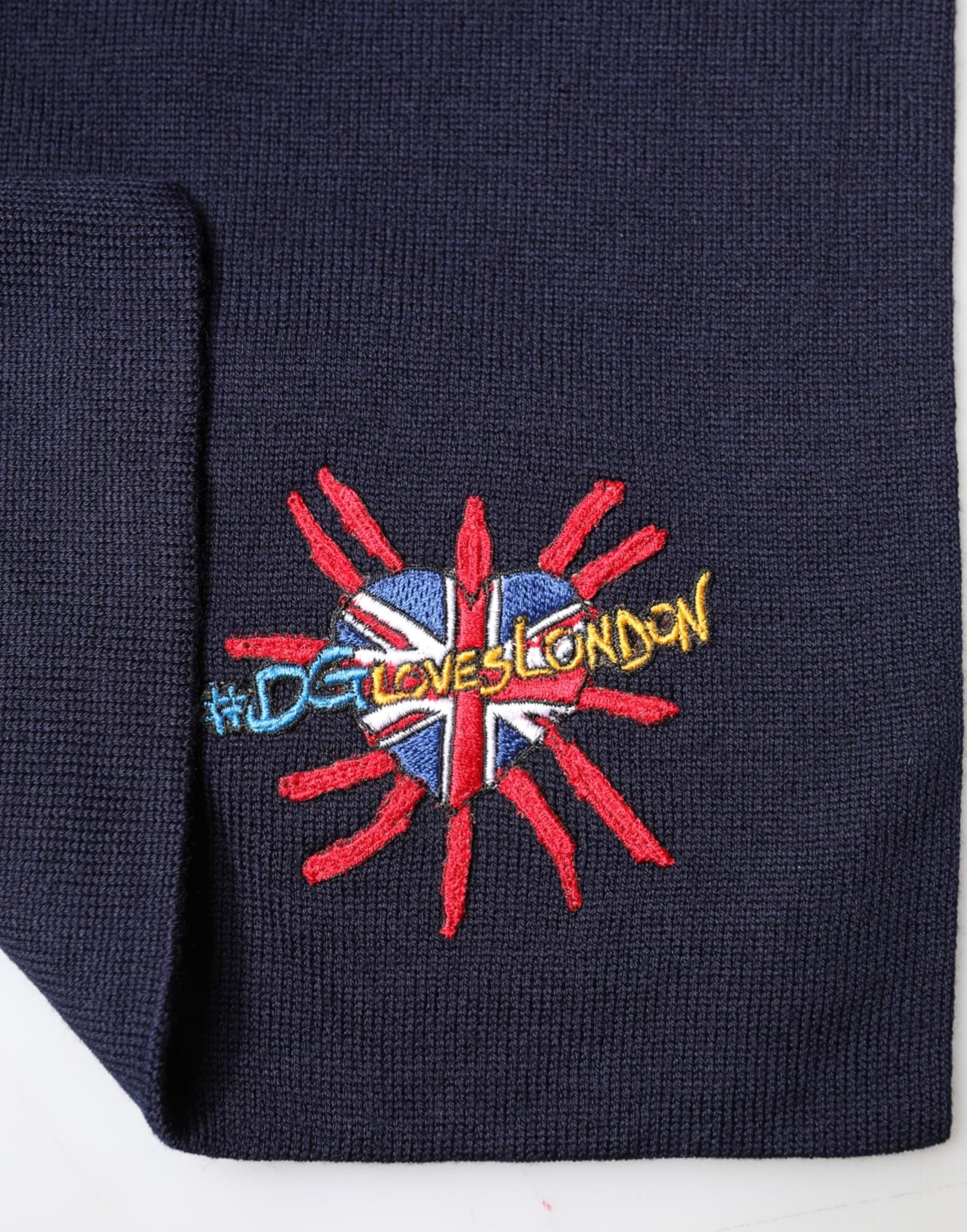 Blue Wool DG Loves London Neck Wrap Scarf - 3