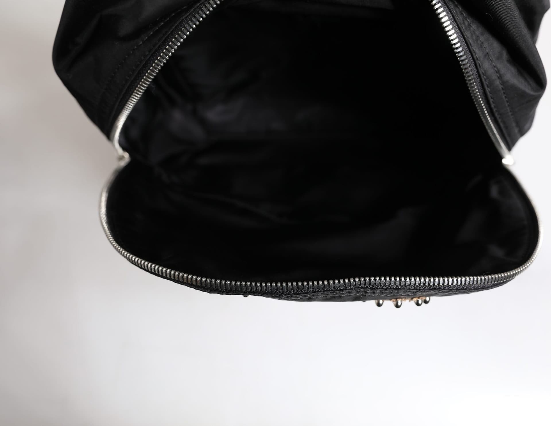 Black Nylon #DGFAMILY Embellished Backpack VULCANO Bag - 8