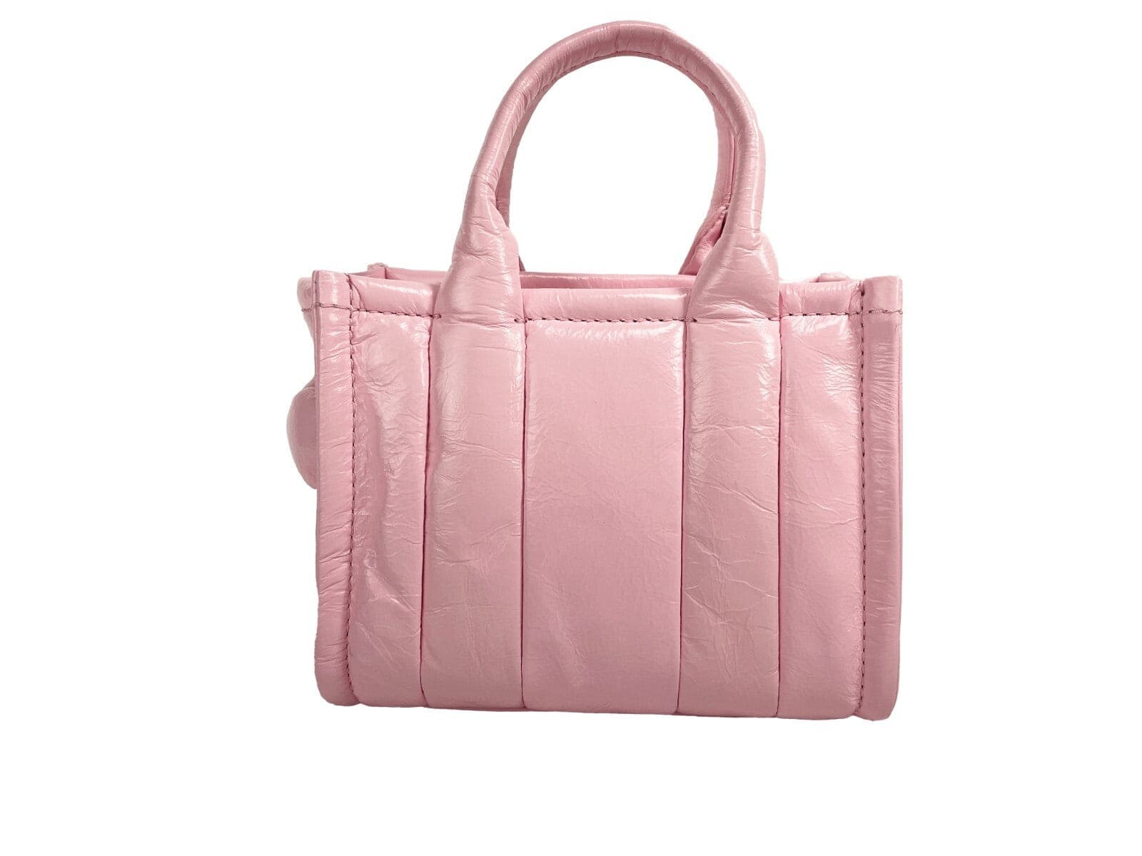 Marc Jacobs The Shiny Crinkle Micro Tote Bubblegum Leather Crossbody - 2