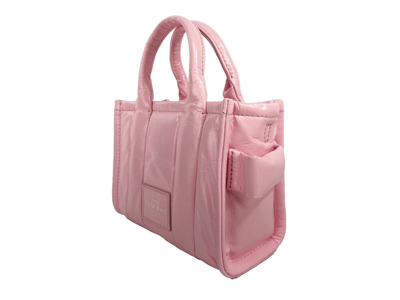 Marc Jacobs The Shiny Crinkle Micro Tote Bubblegum Leather Crossbody - 3
