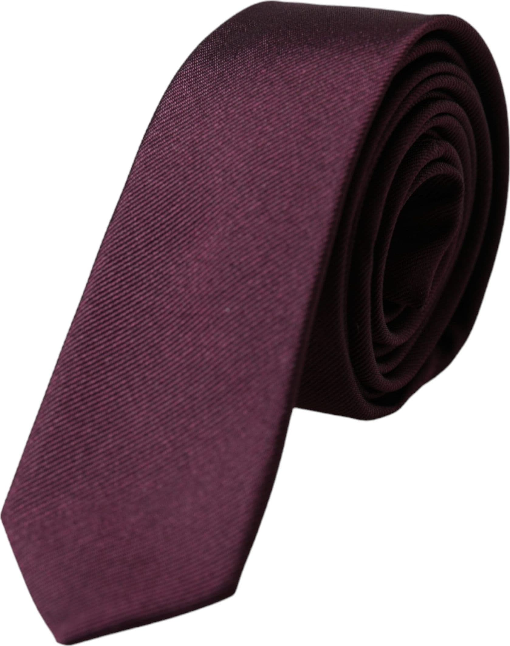 Bordeaux Solid 100% Silk Adjustable Men Tie - 2