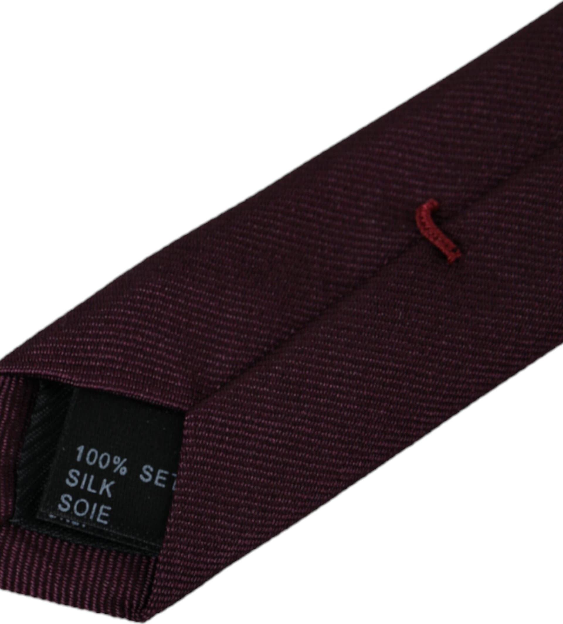 Bordeaux Solid 100% Silk Adjustable Men Tie - 4