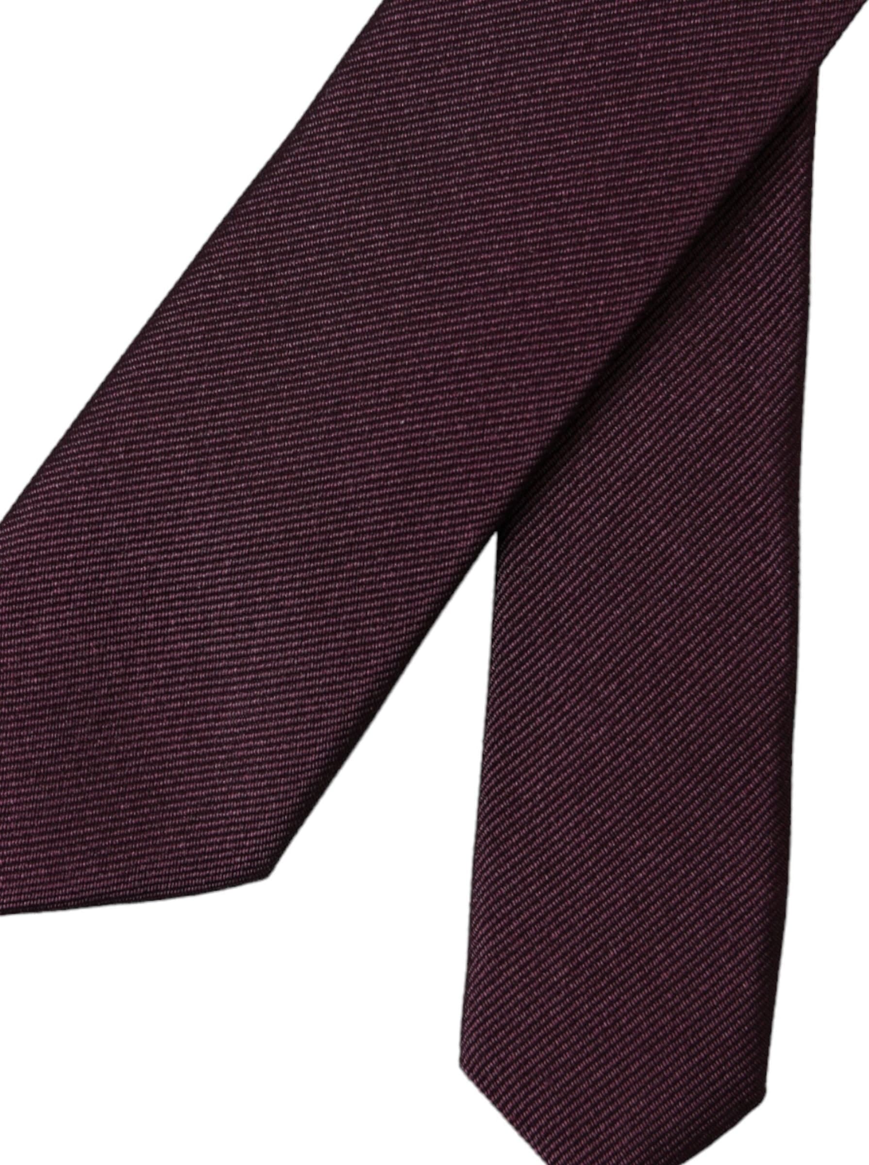 Bordeaux Solid 100% Silk Adjustable Men Tie - 6
