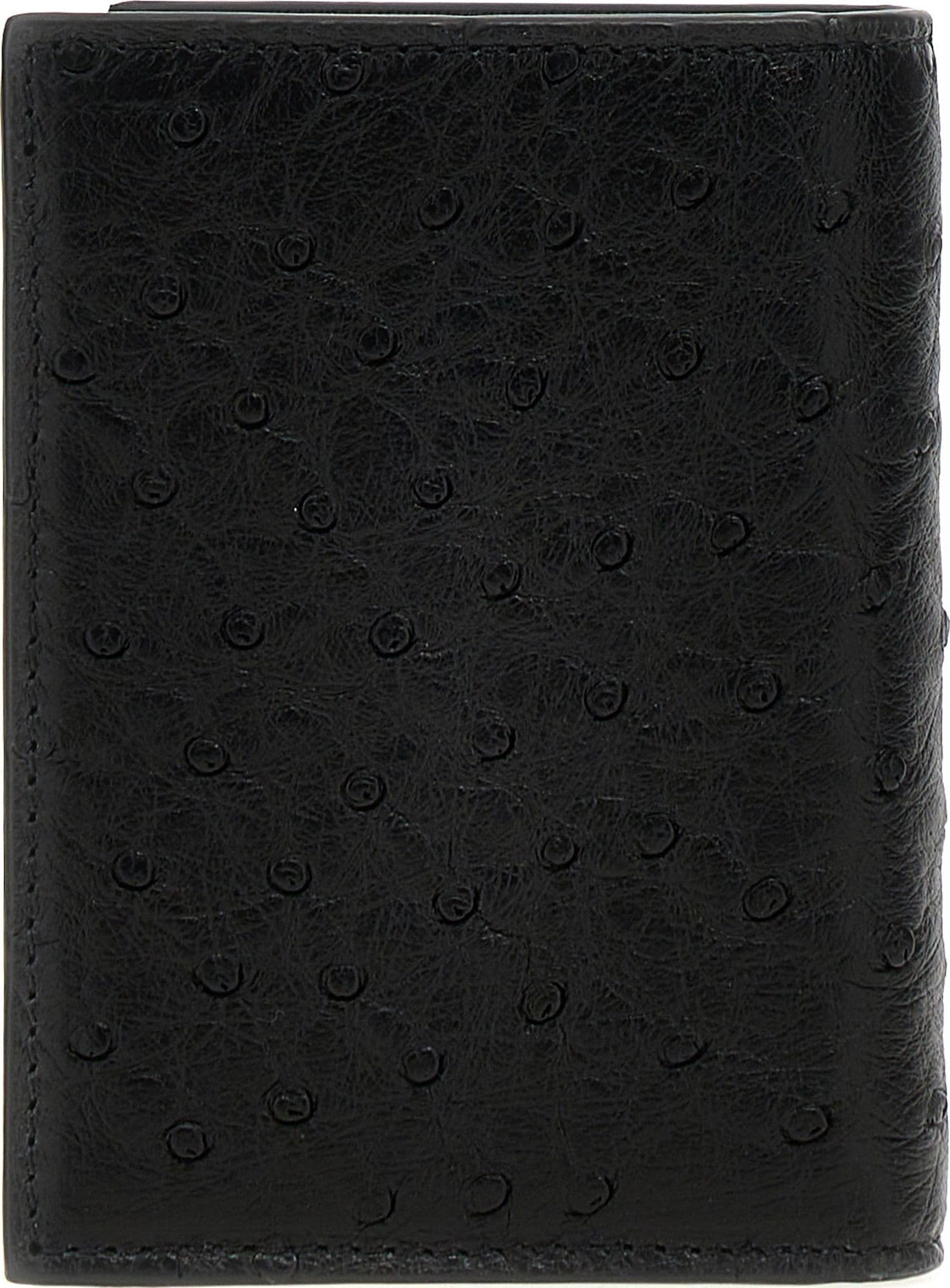 Black Ostrich Skin Cardholder - 2