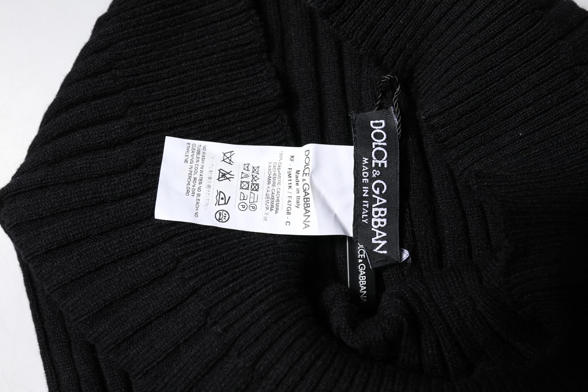 Black Cashmere Knitted Neck Warmer Foulard Scarf - 5
