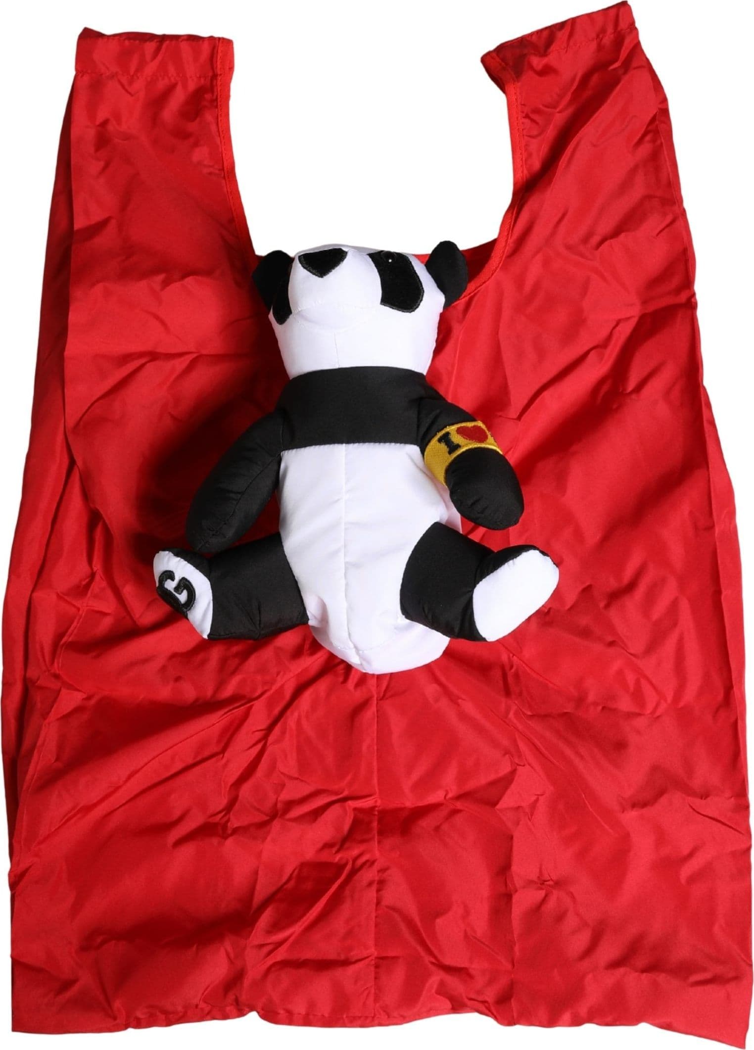 Men Red Polyester Panda Stuffed Ecobag Tote Borse Bag - 2