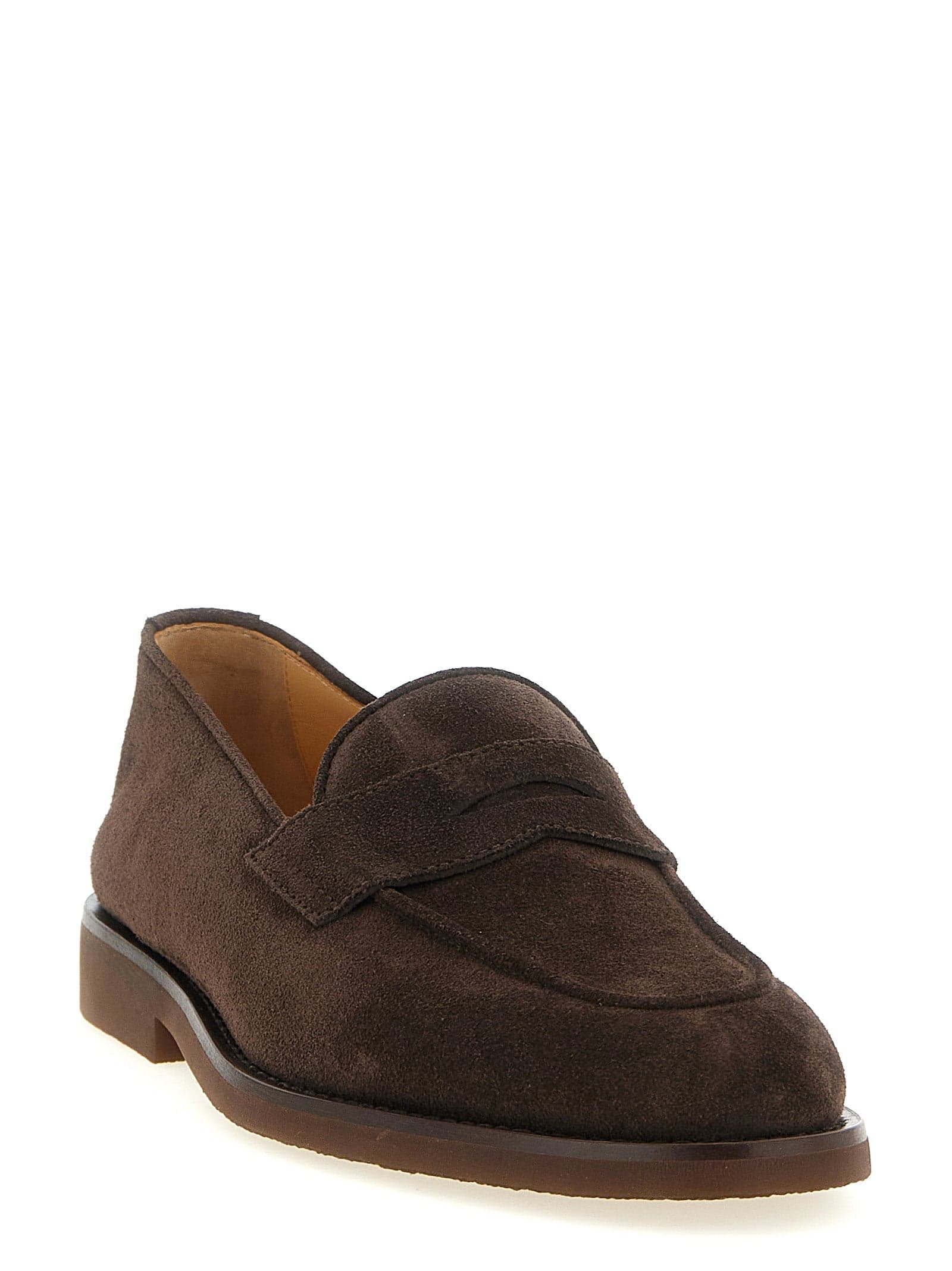 Brown Calfskin Slip-On Loafers - 2