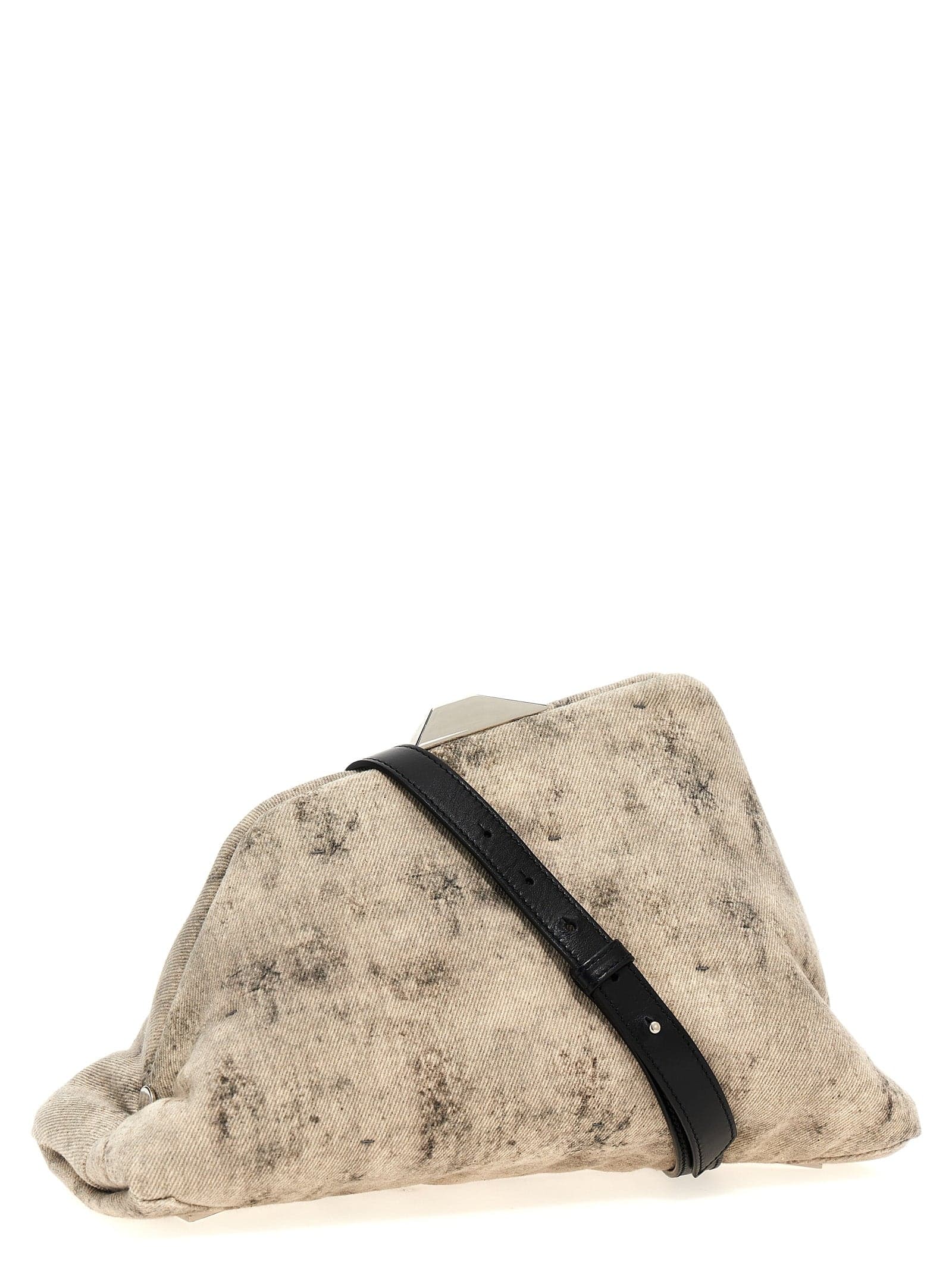Gray Leather Clutch Bag - 2