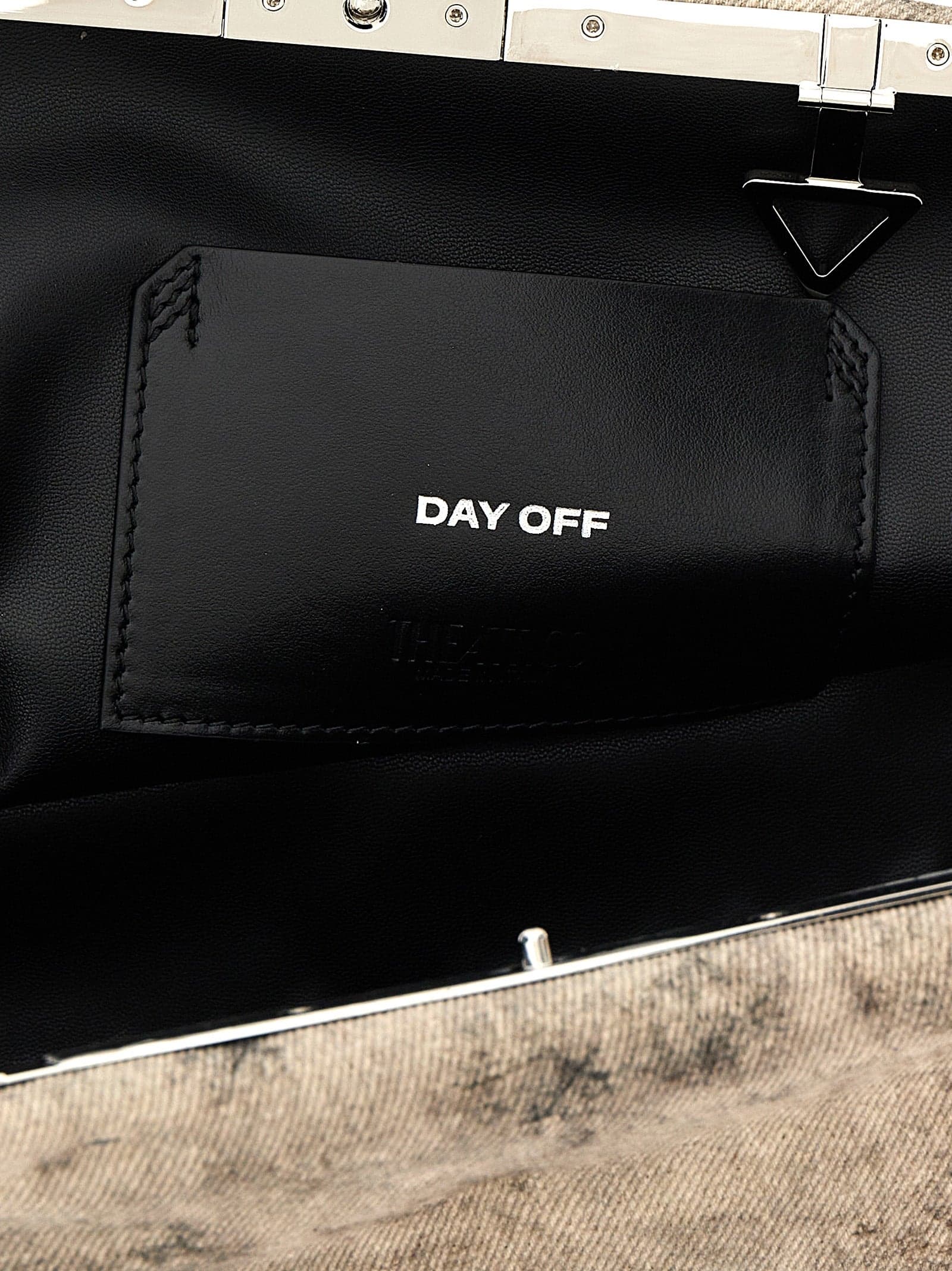 Gray Leather Clutch Bag - 4