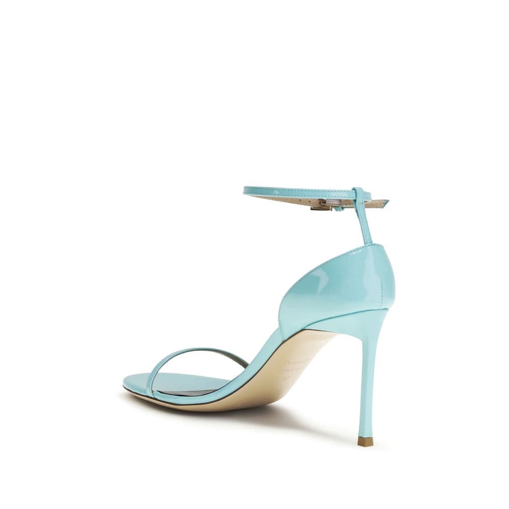 Blue Calf Leather Bos Taurus Stiletto Heel Sandals - 3