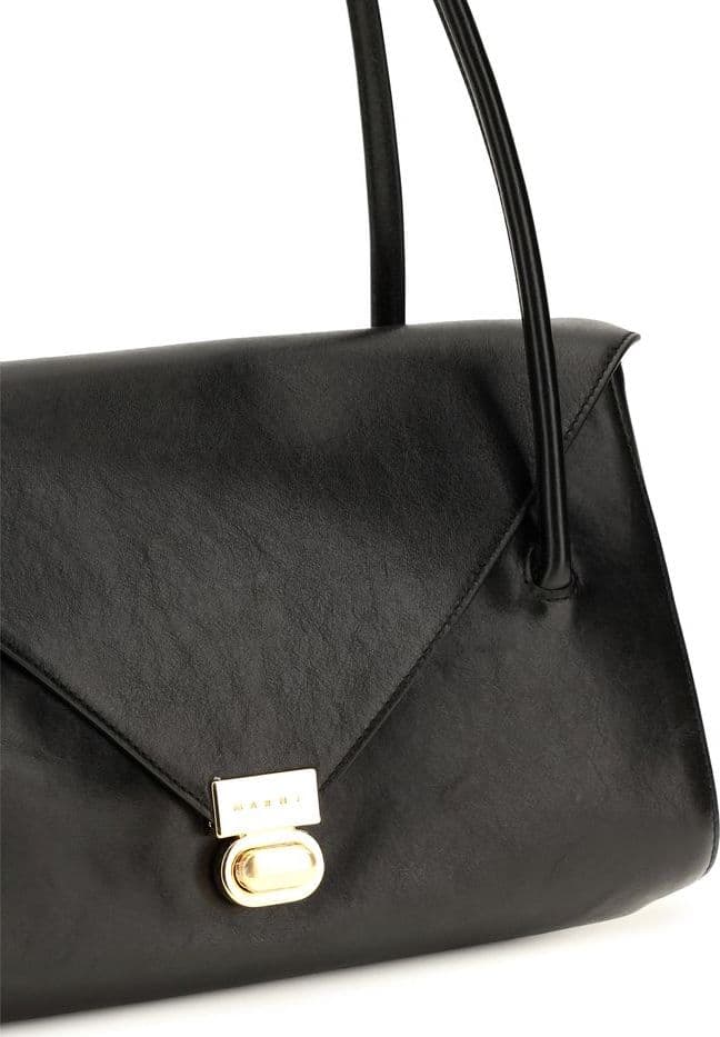 Black Calf Leather Bos Taurus Shoulder Bag - 4
