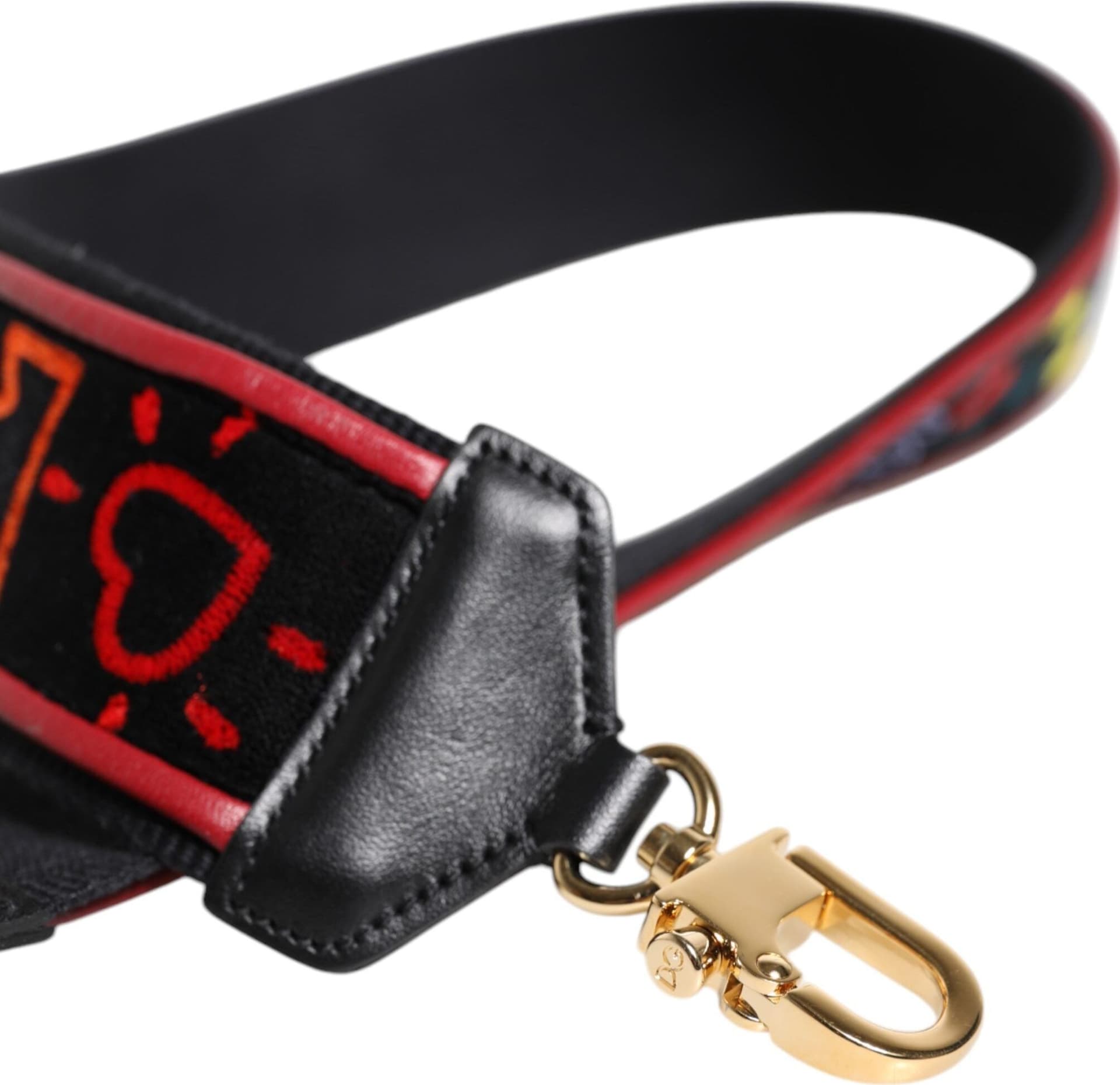 Black Cotton Printed Bag Shoulder Strap - 5