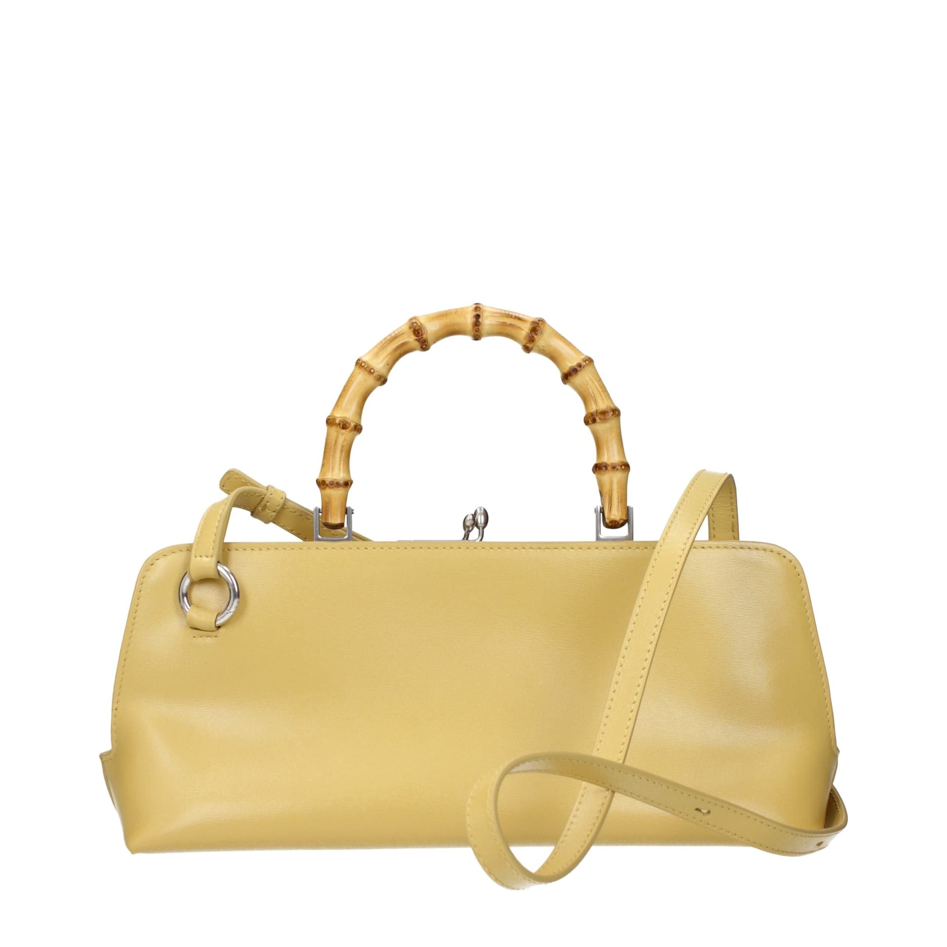 Yellow Leather Crossbody Bag - 3