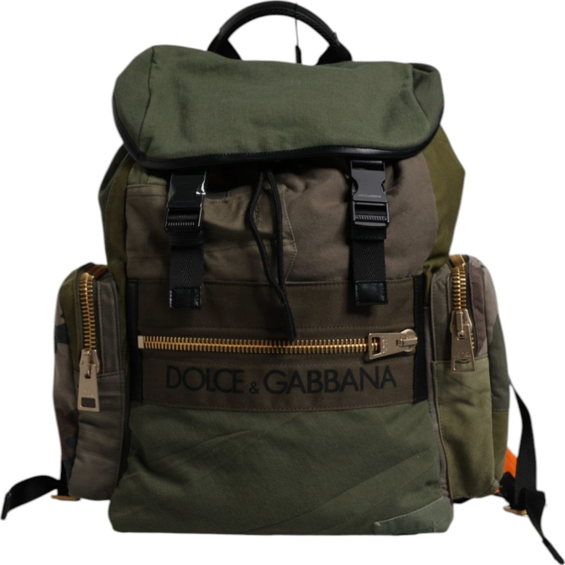 Military Green Patchwork Travel Backpack Bag - 2
