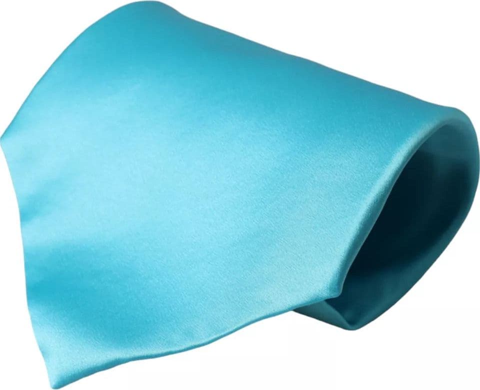Light Blue Satin Silk Wide Adjustable Men Tie - 4
