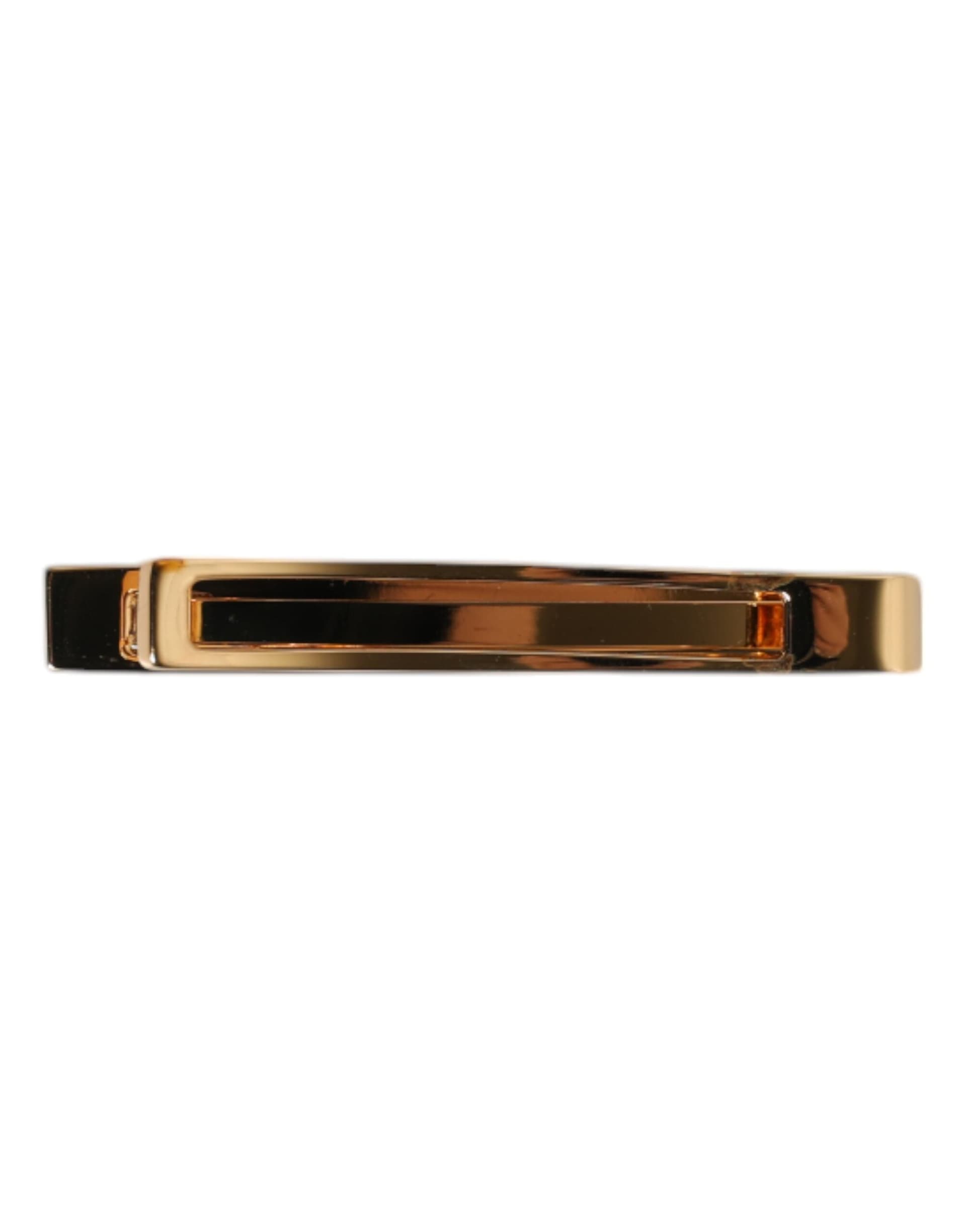 Gold Tone Brass Logo Branded Tie Clip Bar - 3
