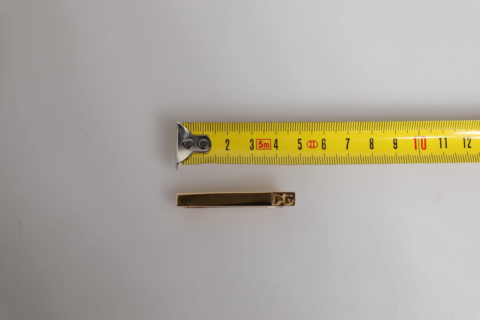 Gold Tone Brass Logo Branded Tie Clip Bar - 5