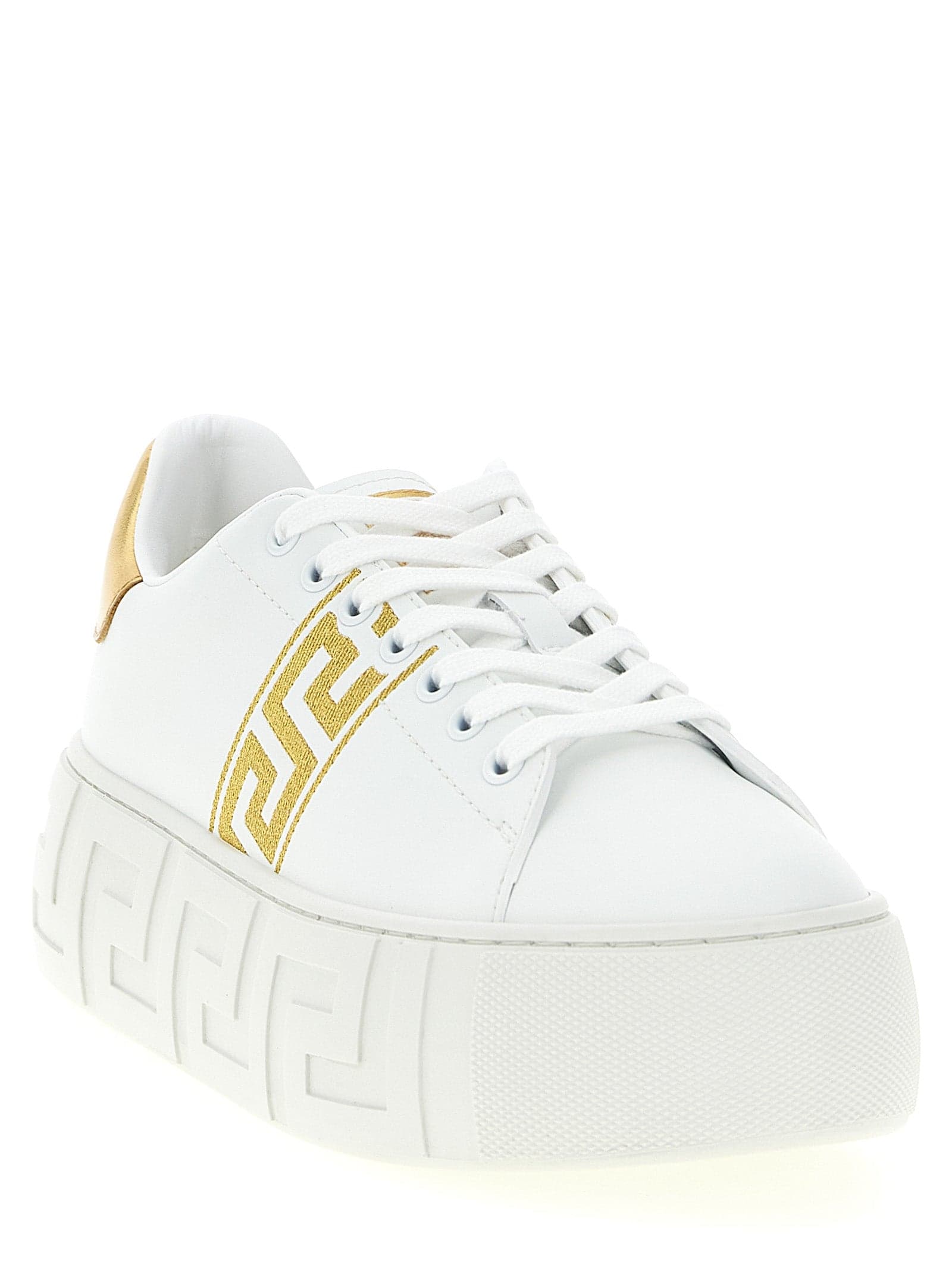 Gold Nylon Platform Sneakers - 2