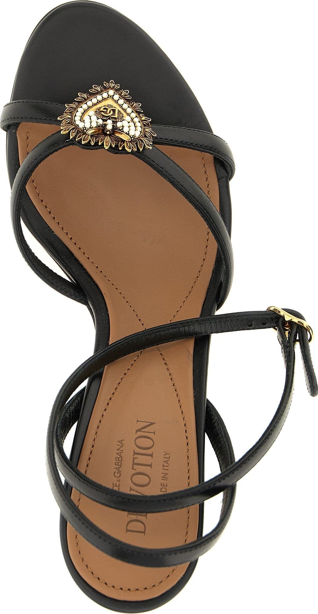 Black Calfskin Stiletto Heel Sandals - 4