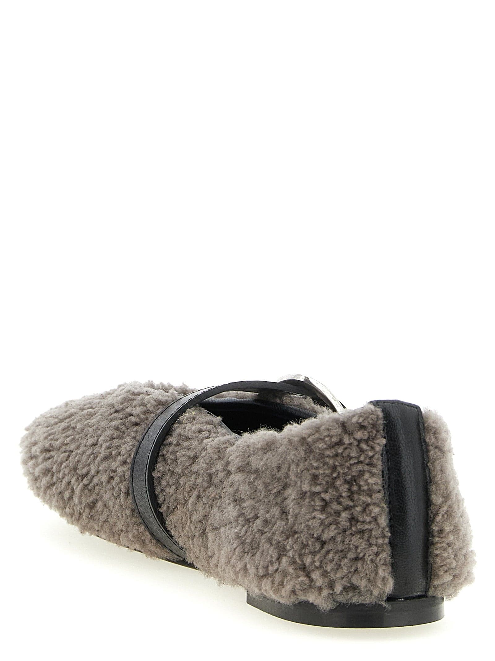Gray Calfskin Ballet Flats - 3