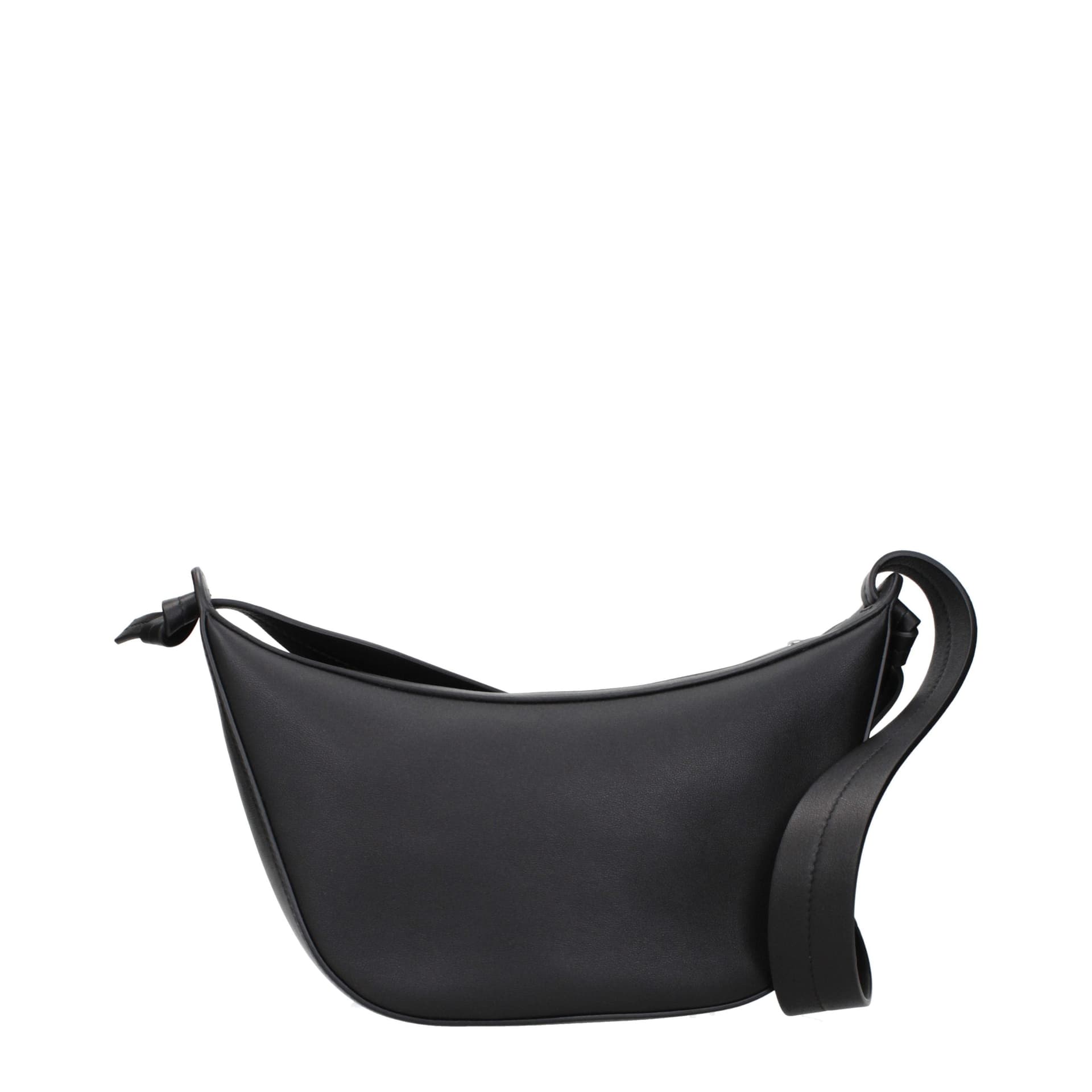 Black Leather Shoulder Bag - 3